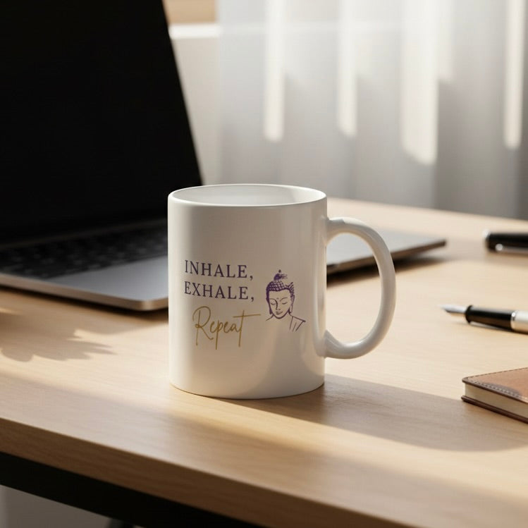 CANDLESPIRIT Keramiktasse für dein Lieblingsgetränk und Erinnerung täglich durchzuatmen. 325ml