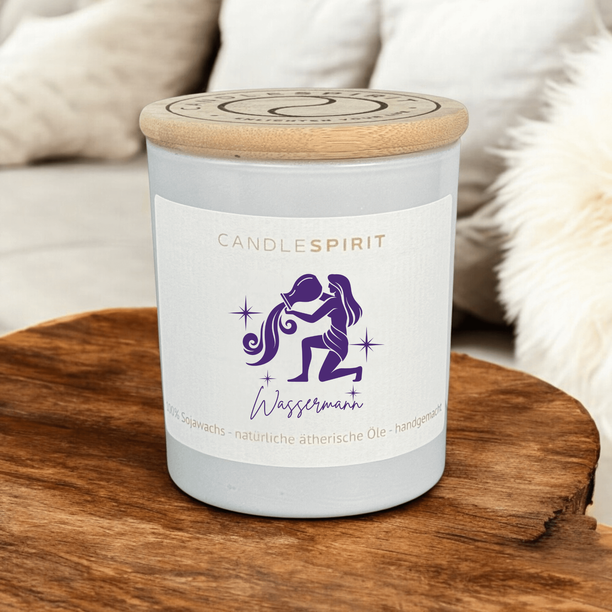 Sternzeichen "Wassermann" | Duftkerze mit ätherischen Ölen & Audio-Meditation