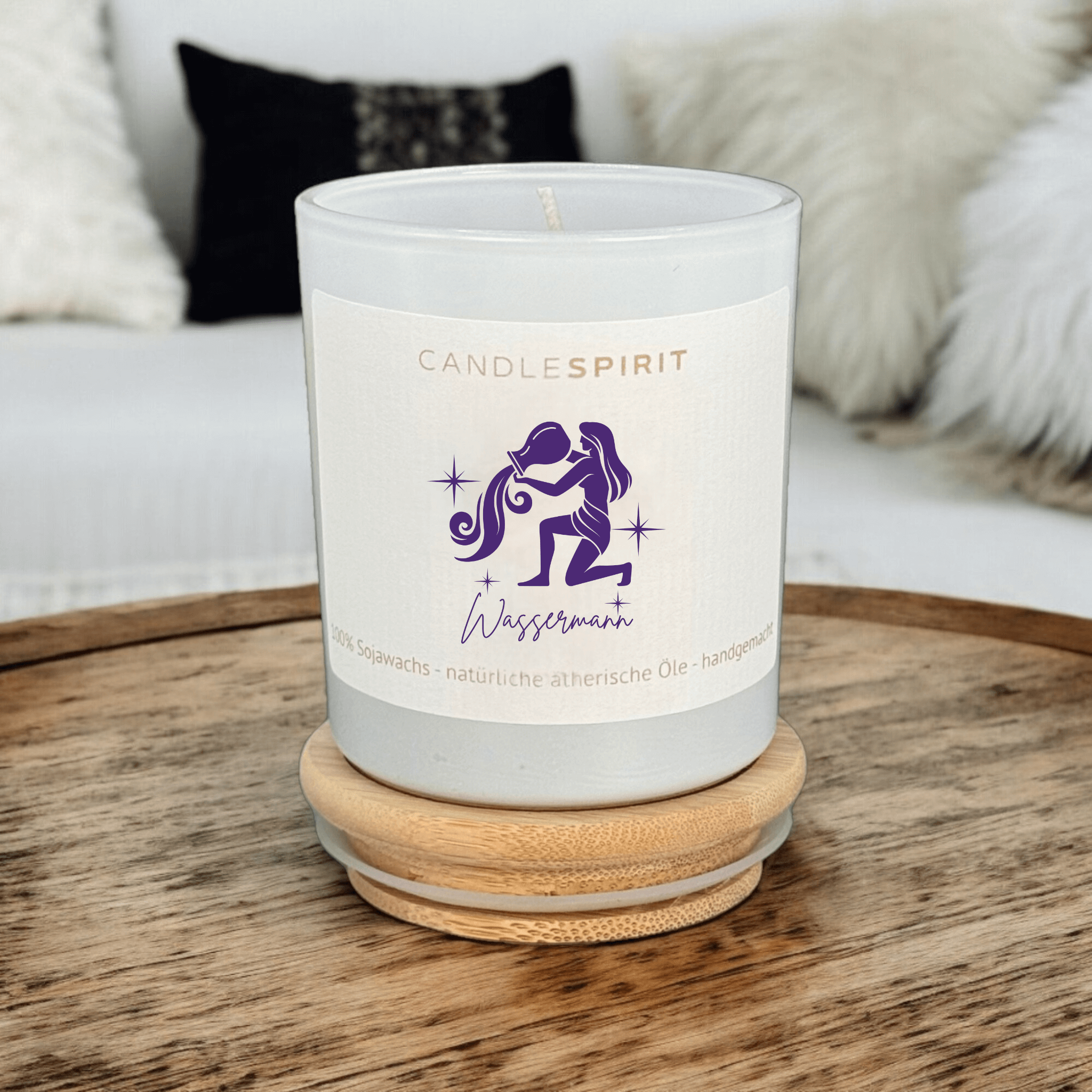 Sternzeichen "Wassermann" | Duftkerze mit ätherischen Ölen & Audio-Meditation