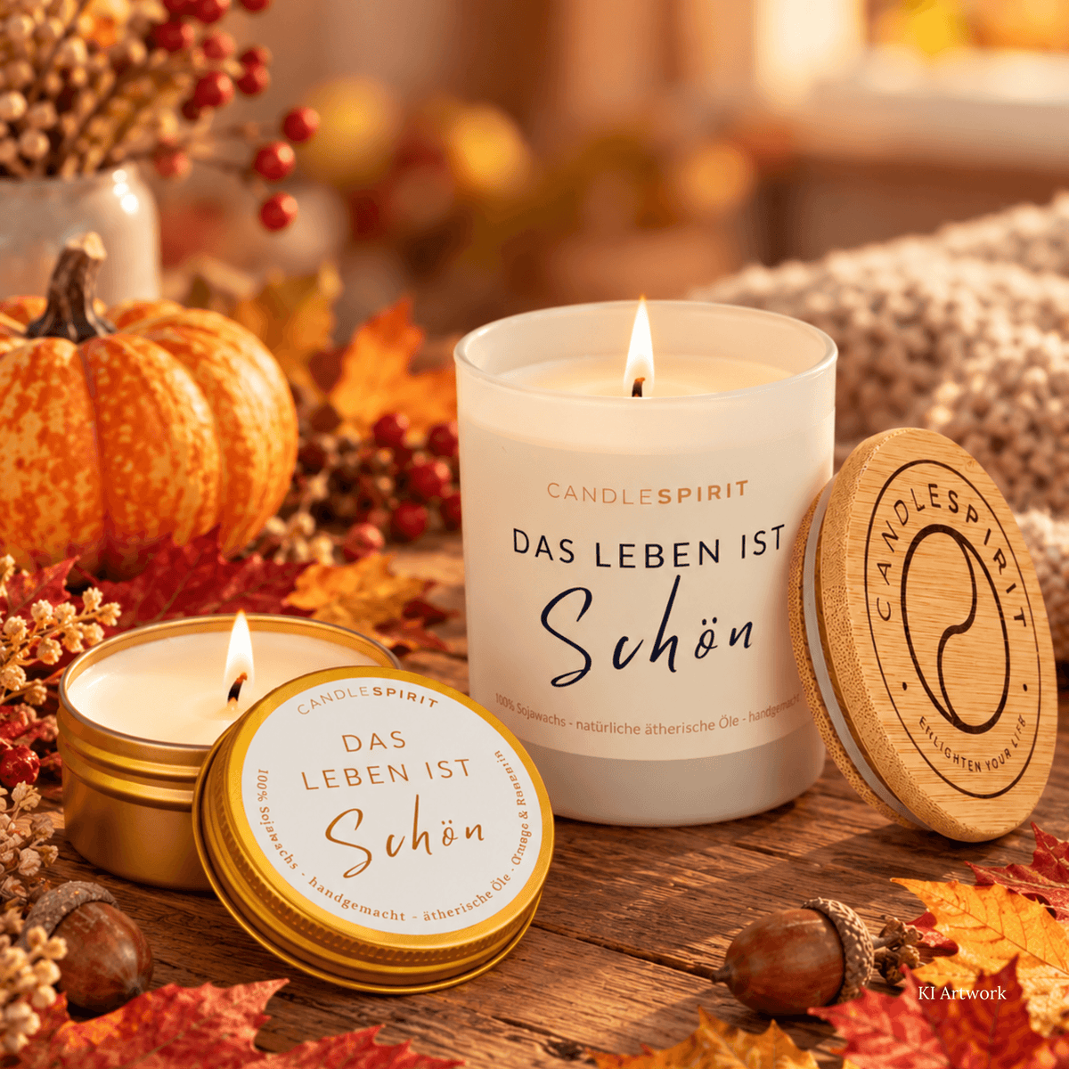 Audio-Duftkerze "Das Leben ist schön" mit ätherischen Ölen & Audio-Meditation