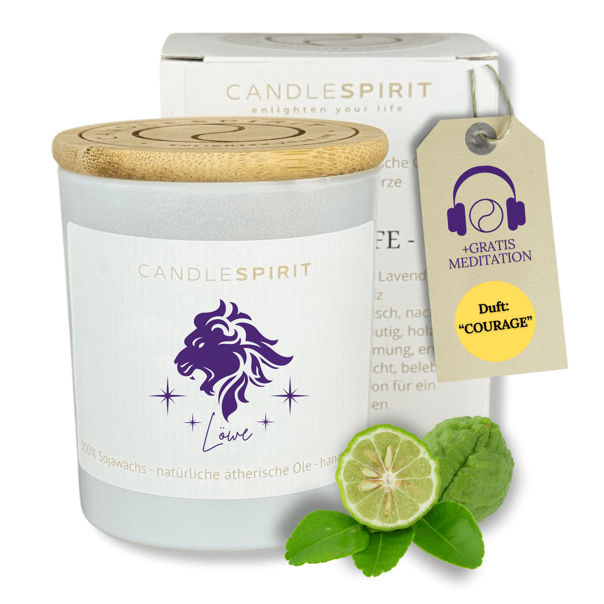Sternzeichen "Löwe" | Aromatherapie Duftkerze mit Meditation