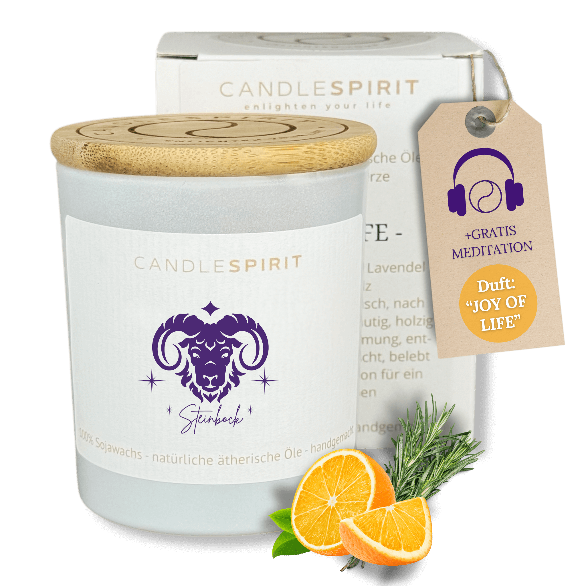 Sternzeichen "Steinbock" | Aromatherapie Duftkerze mit Meditation