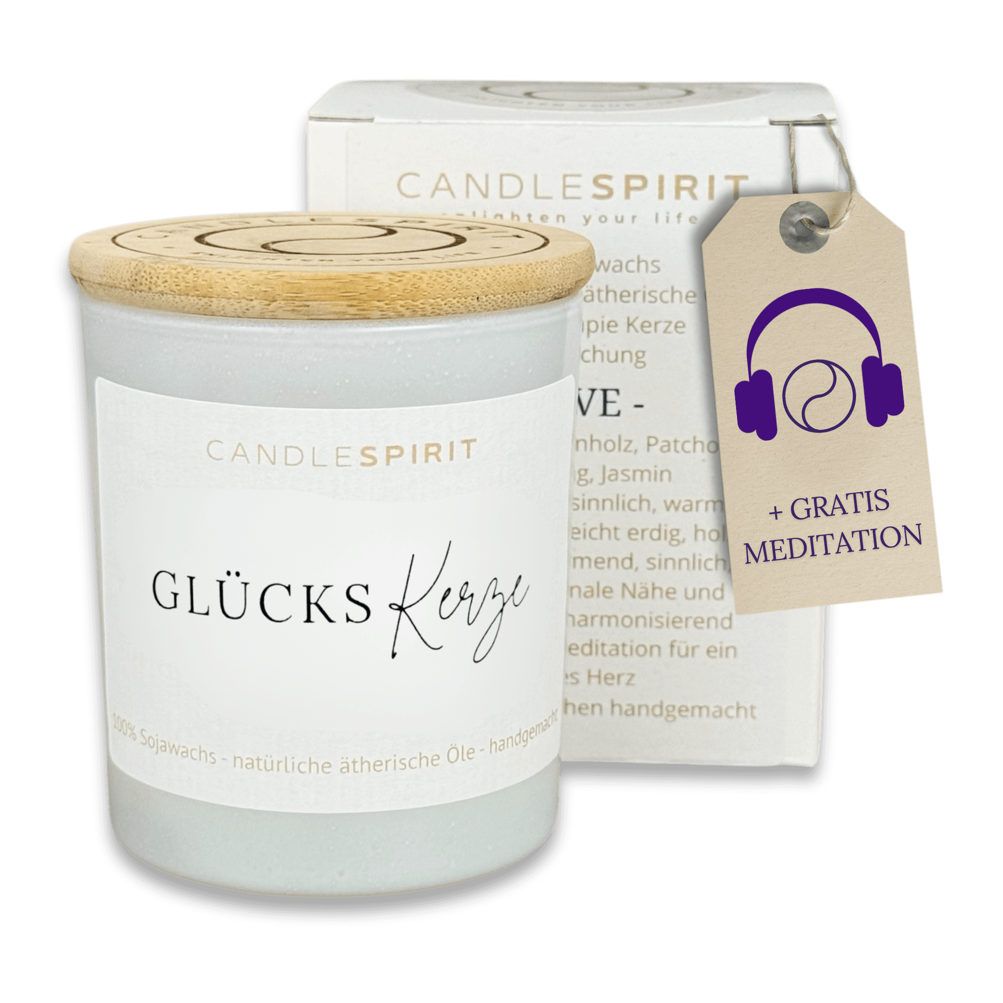 "Glückskerze" | Aromatherapie Duftkerze mit Audio Meditation
