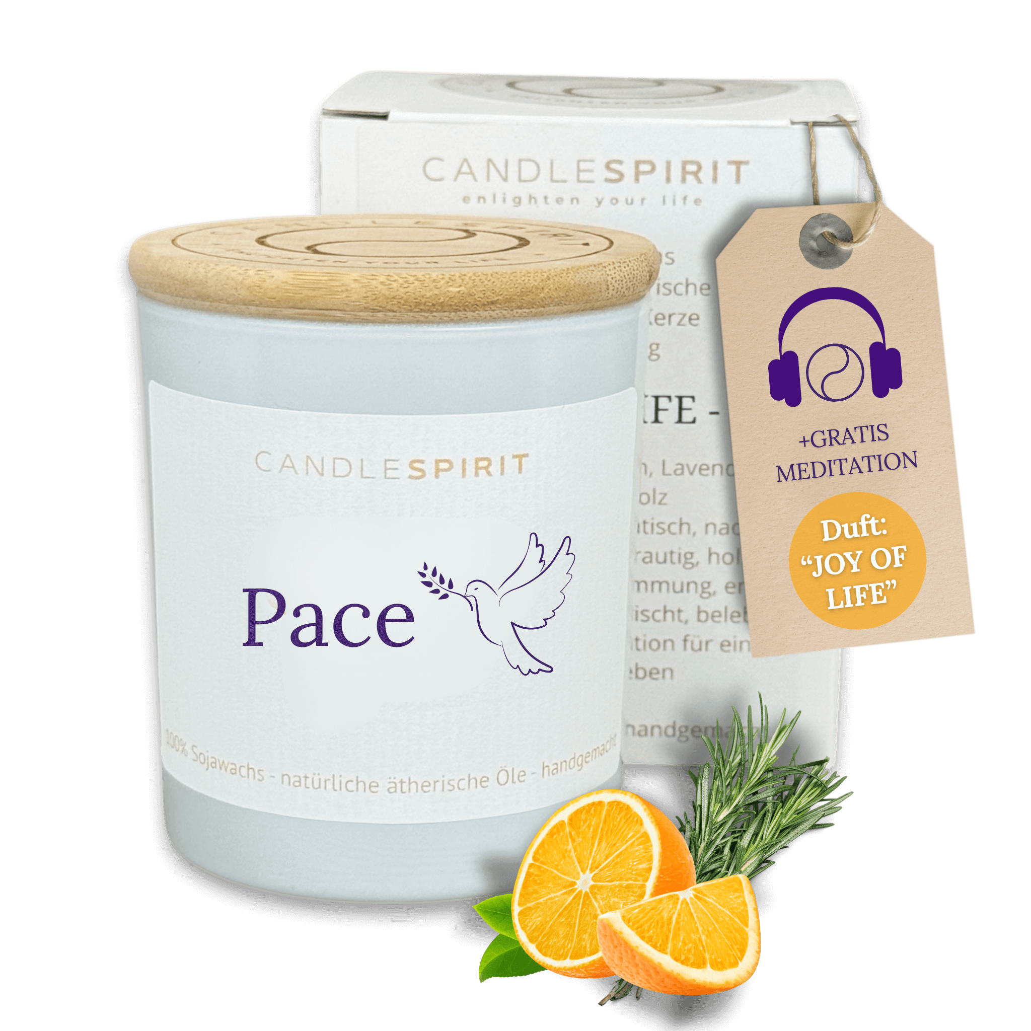 "Pace" | Aromatherapie Duftkerze mit Gratis Meditation