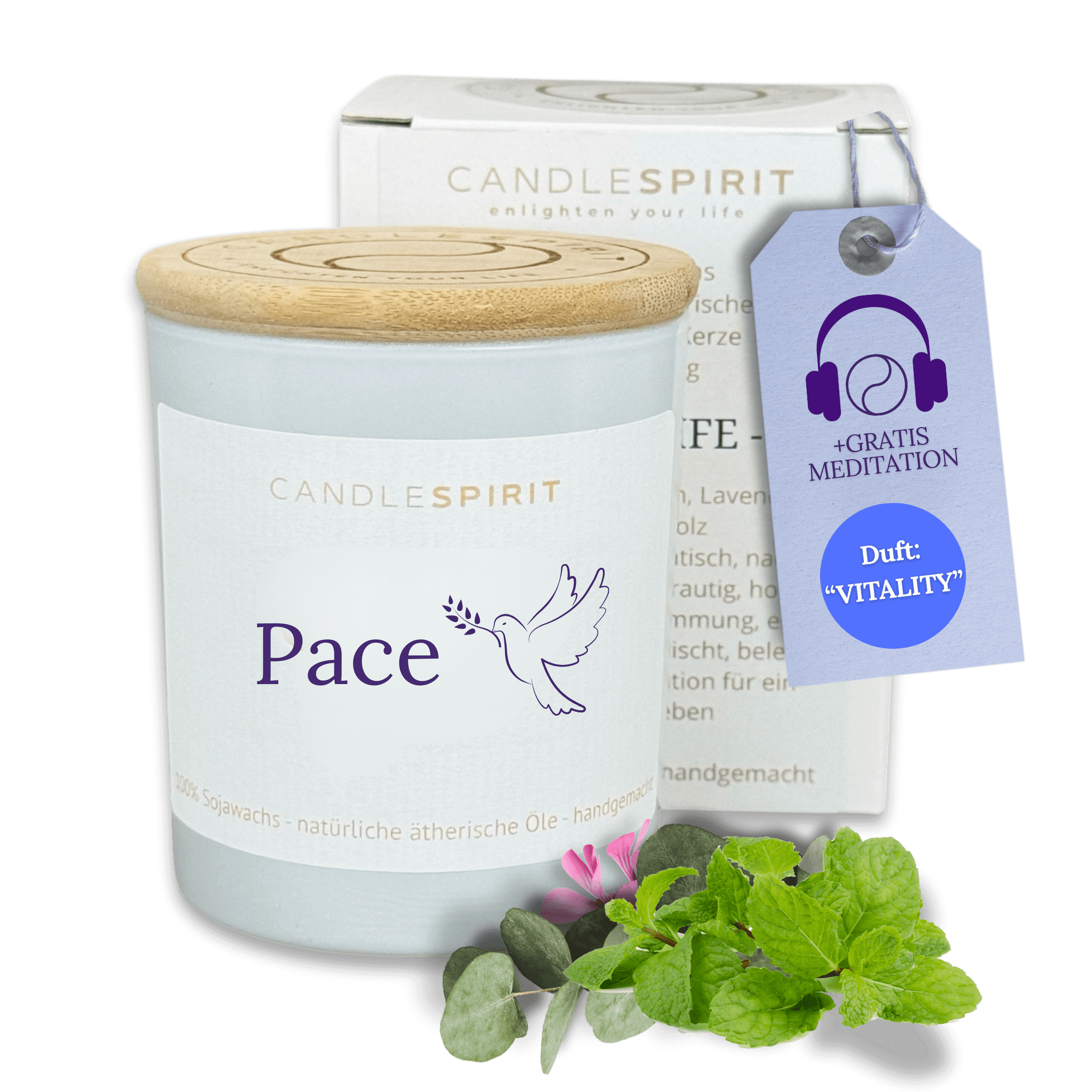 "Pace" | Aromatherapie Duftkerze mit Gratis Meditation