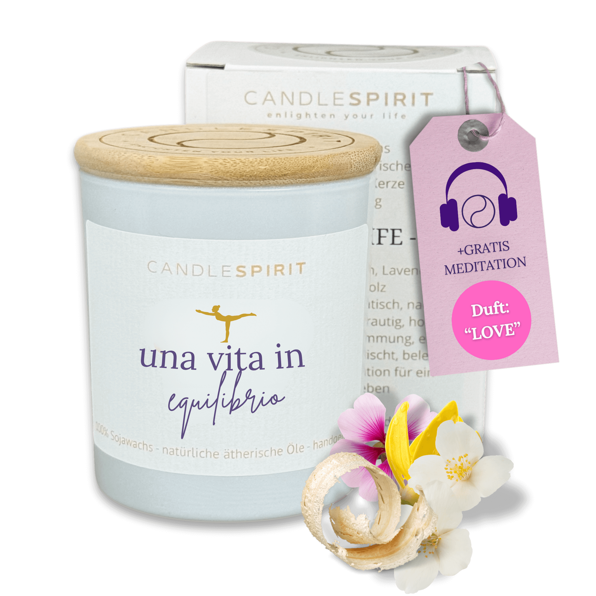 "Una Vita in equilibrio" | Aromatherapie Duftkerze mit Gratis Meditation