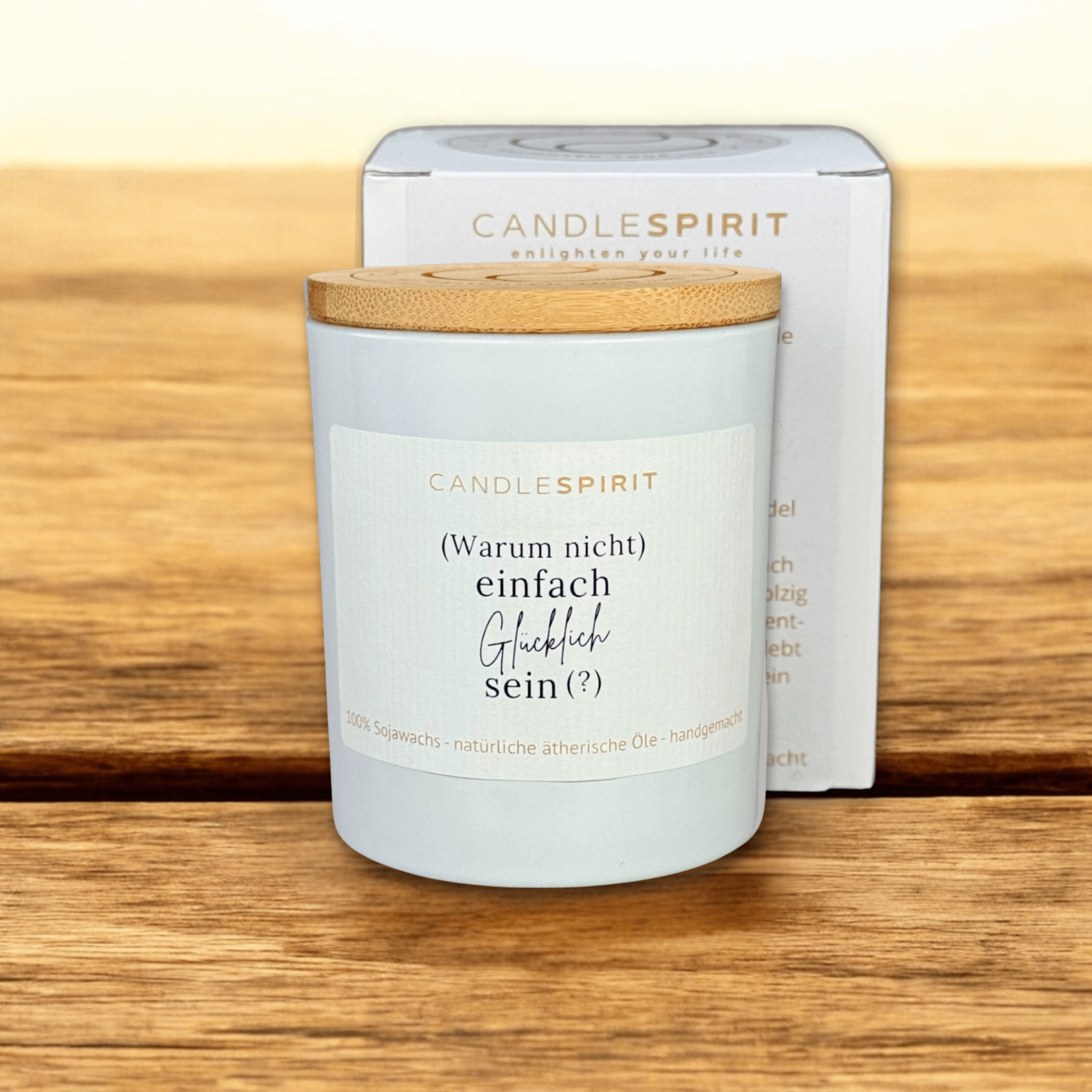 „(Warum nicht) Einfach glücklich sein(?)” | Aromatherapie Duftkerze &  Gratis Meditation | Bio-Sojawachs