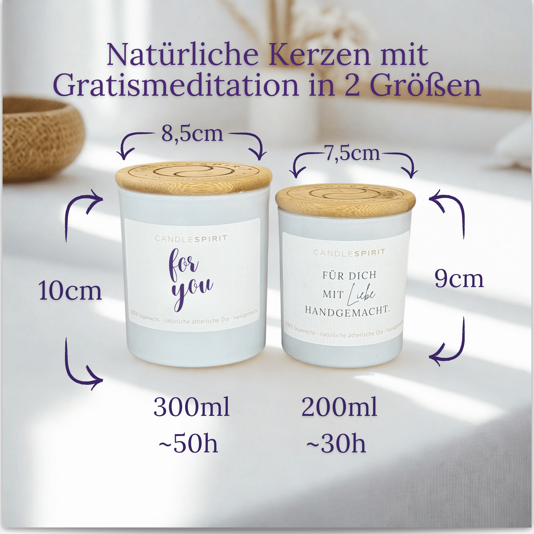 "for you" | Aromatherapie Duftkerze mit Meditation