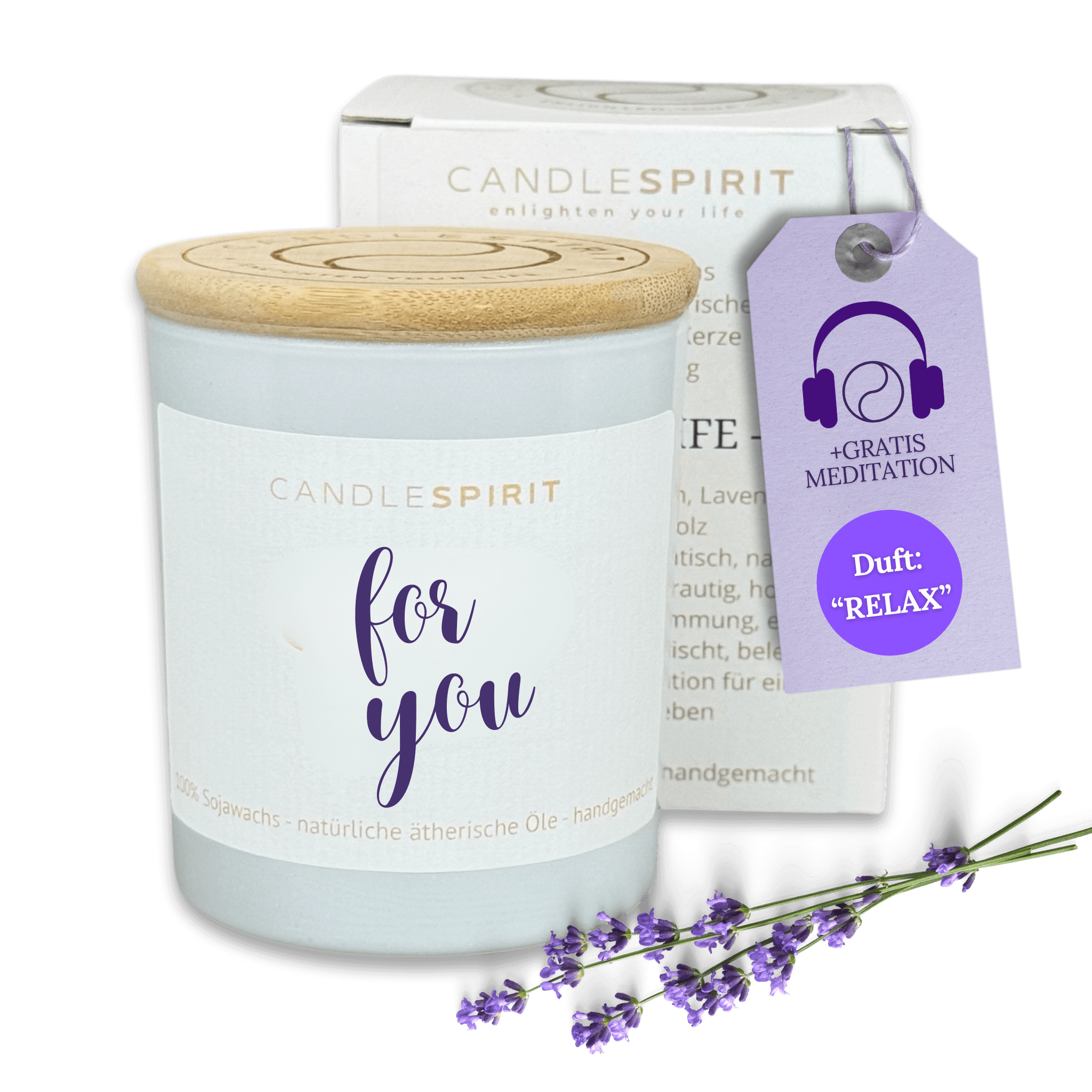 "for you" | Aromatherapie Duftkerze mit Meditation