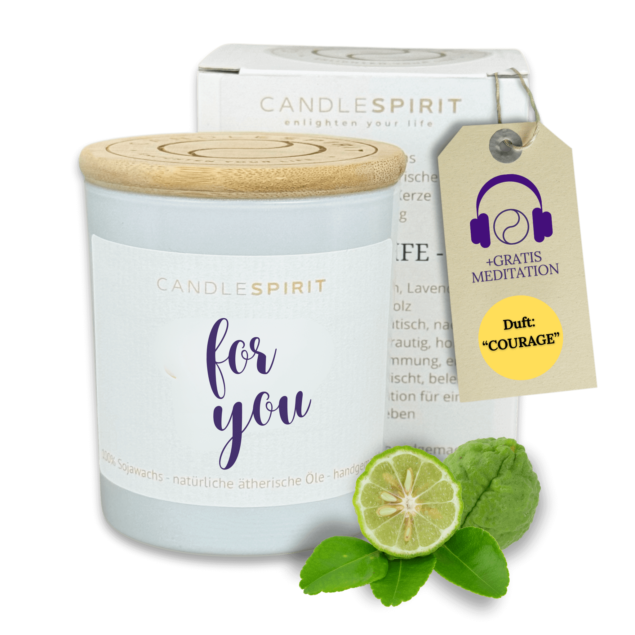 "for you" | Aromatherapie Duftkerze mit Meditation