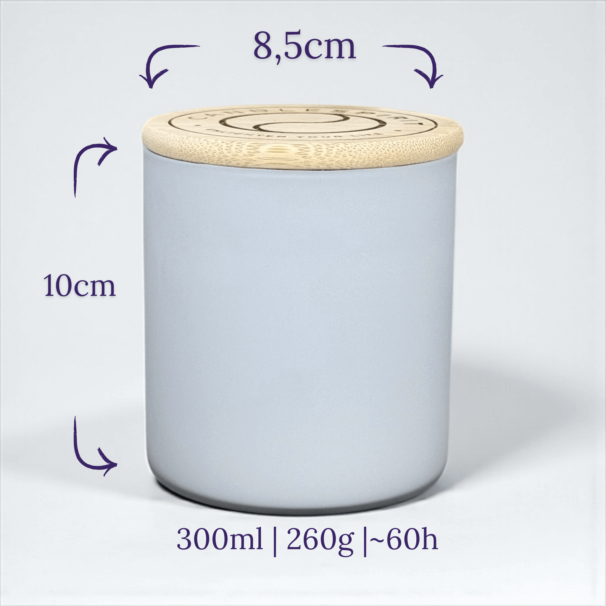 Sonderedition Duftkerze Grey mit dem Duft "JOY OF LIFE" mit ätherischen Ölen & Audio-Meditation | 60h Brennfreude