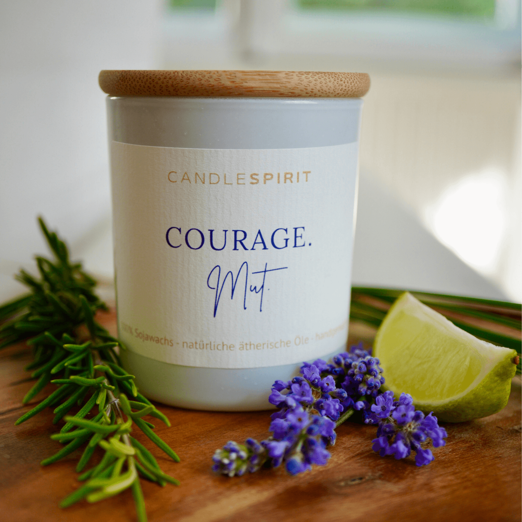 "Courage.Mut" | Duftkerze mit ätherischen Ölen & Audio Meditation