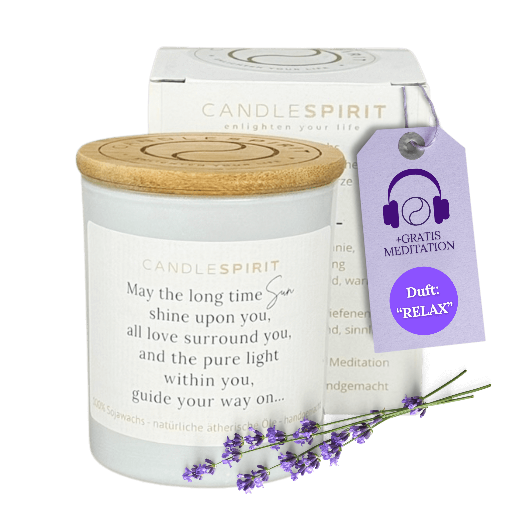 "May the long time sun shine upon you..." | Duftkerze mit ätherischen Ölen & Audio-Meditation