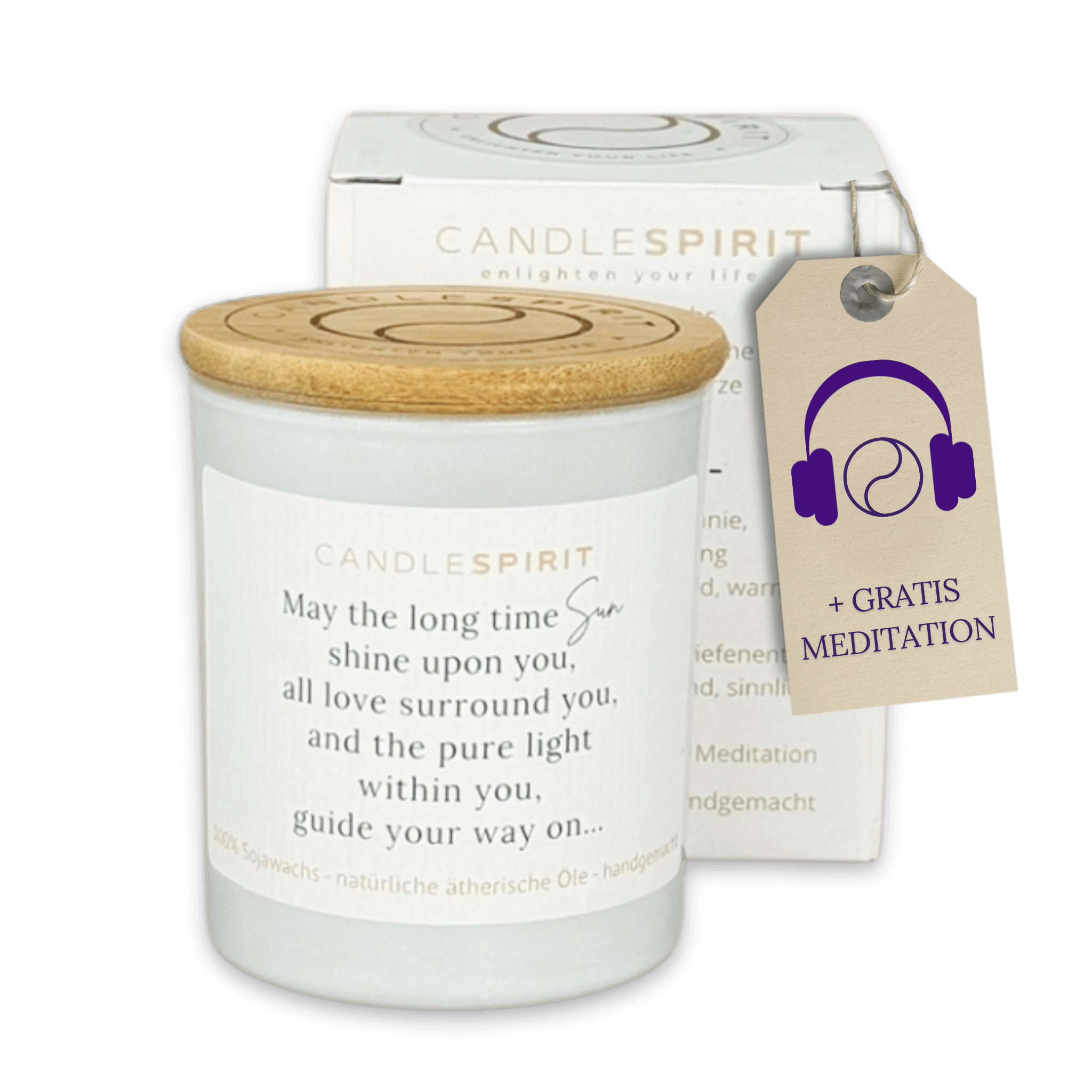 "May the long time sun shine upon you..." | Duftkerze mit ätherischen Ölen & Audio-Meditation