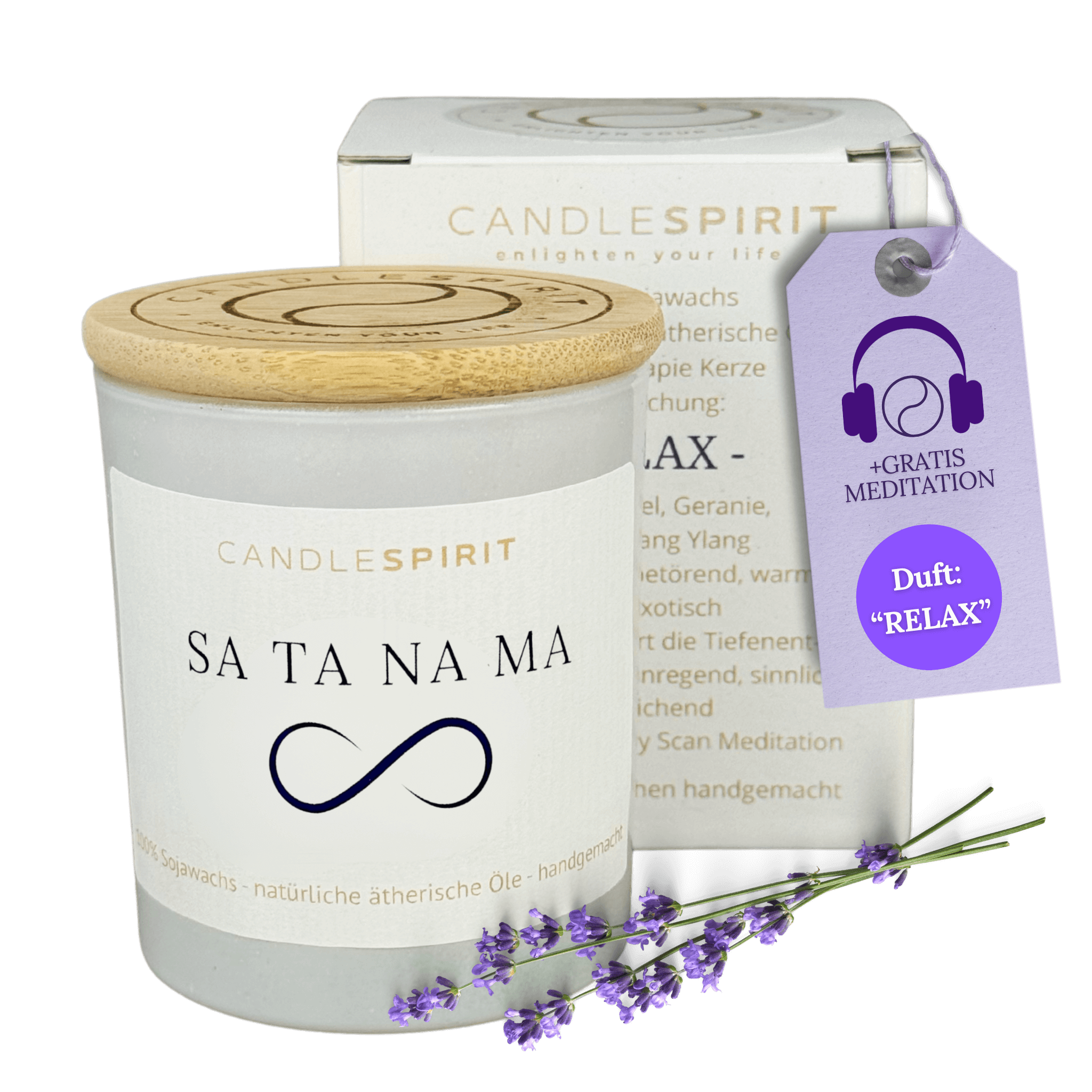"SA TA NA MA" | Duftkerze mit ätherischen Ölen & Audio-Meditation