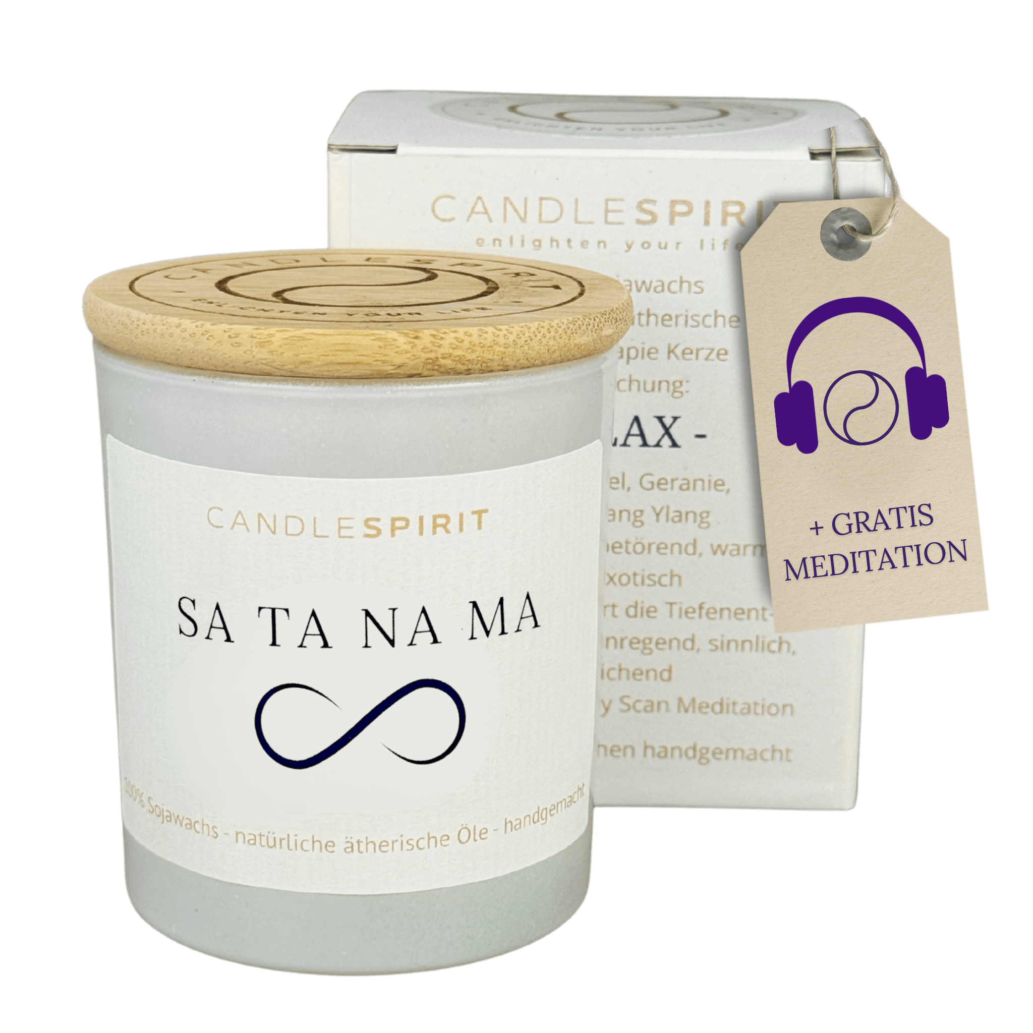"SA TA NA MA" | Duftkerze mit ätherischen Ölen & Audio-Meditation