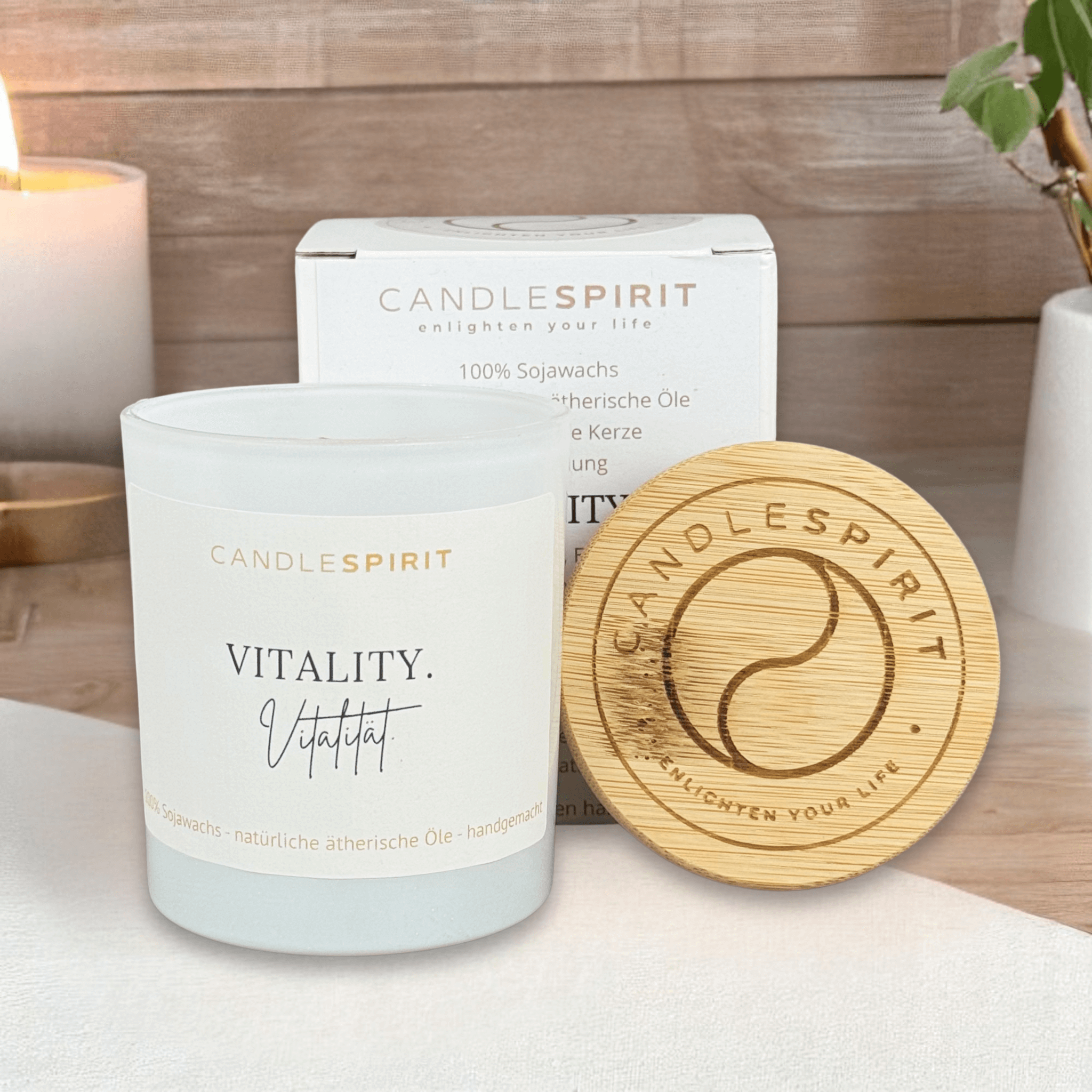 "VITALITY. Vitalität" | Aromatherapie Duftkerze mit Meditation
