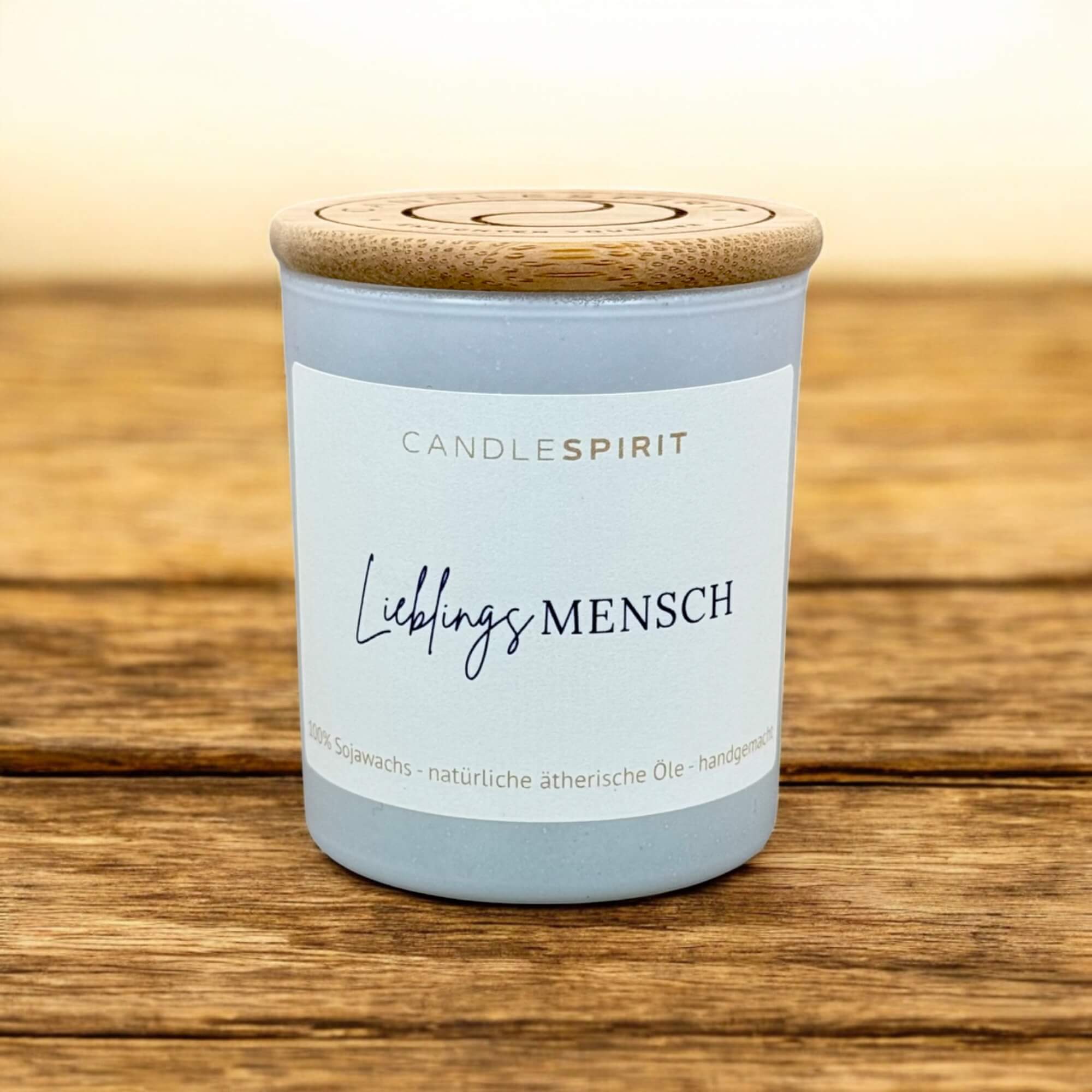 "Lieblingsmensch" | Aromatherapie Kerze | Gratis Meditation je Duft im Bambusdeckel