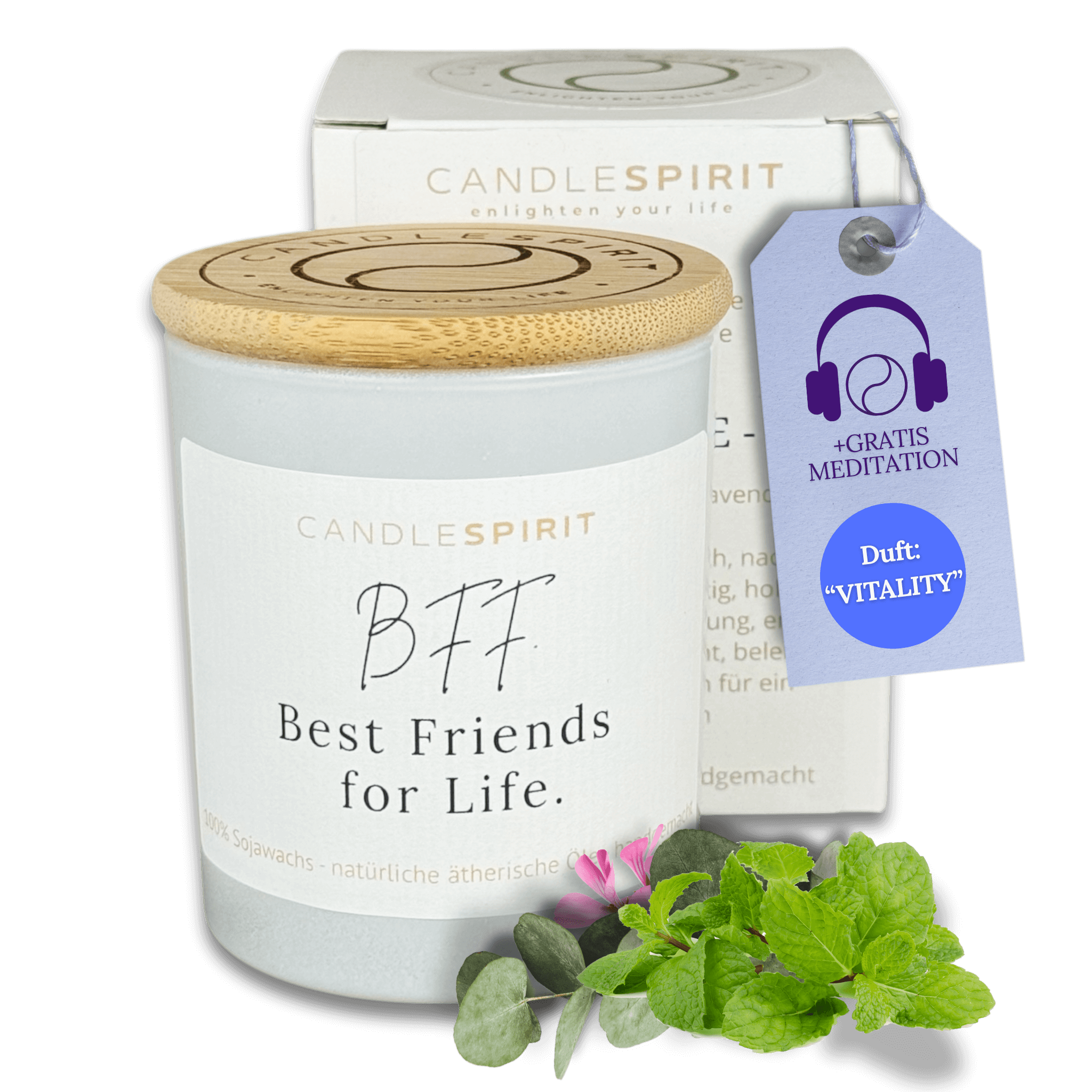 "BFF. Best Friends for Life" | Aromatherapie Duftkerze mit Meditation