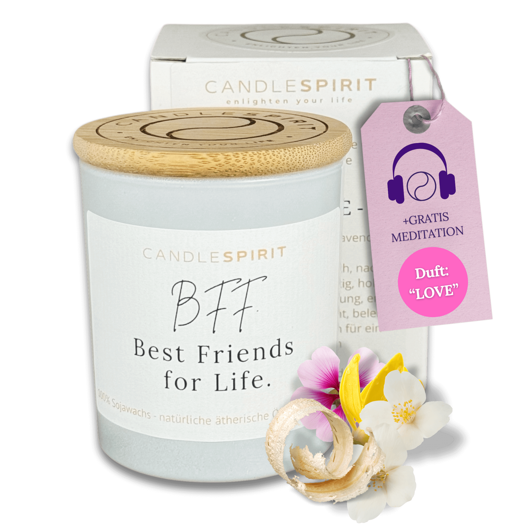 "BFF. Best Friends for Life" | Aromatherapie Duftkerze mit Meditation