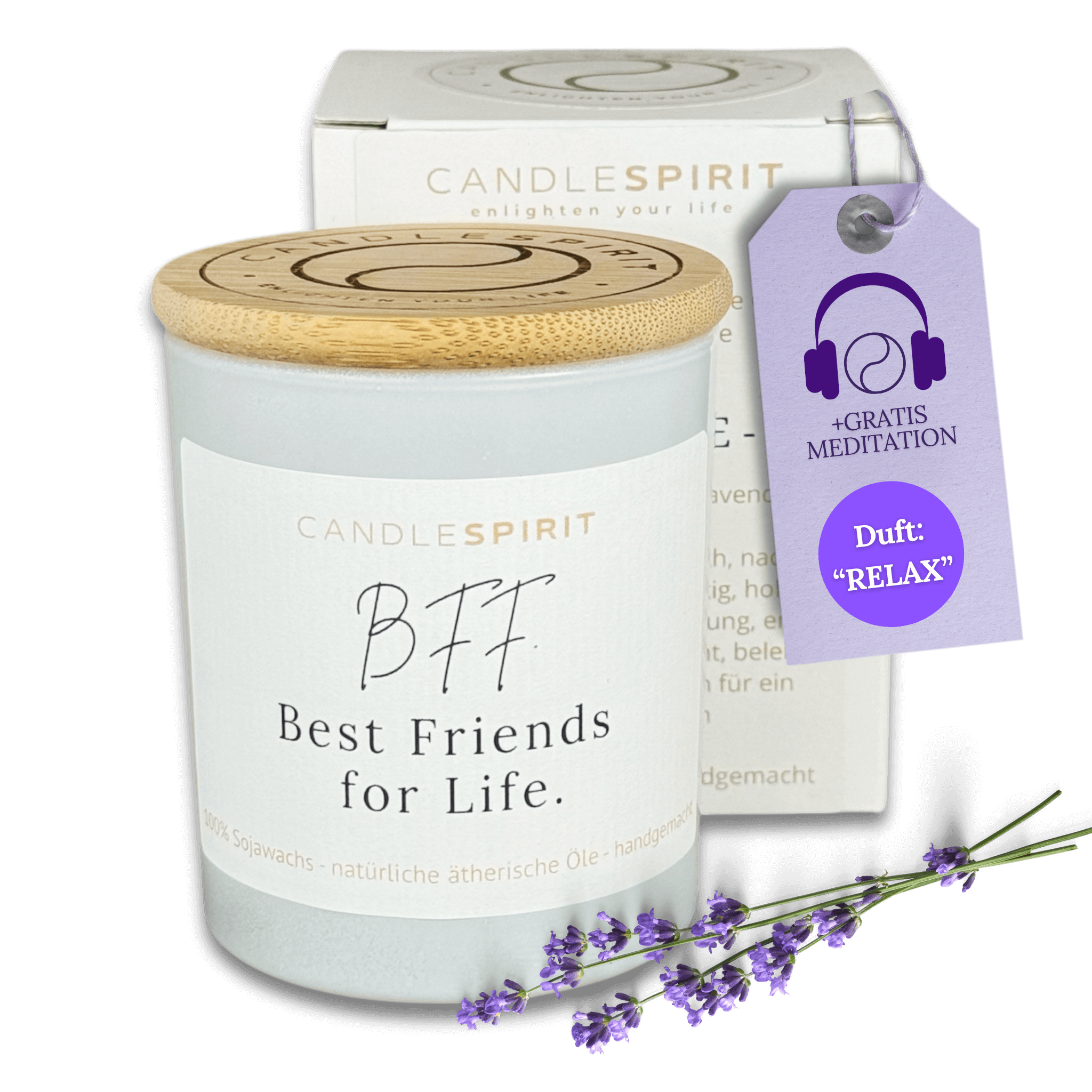 "BFF. Best Friends for Life" | Aromatherapie Duftkerze mit Meditation