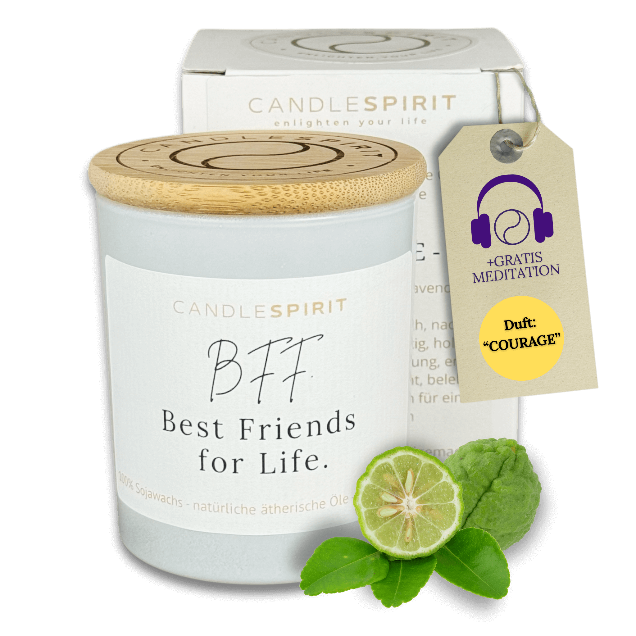 "BFF. Best Friends for Life" | Aromatherapie Duftkerze mit Meditation