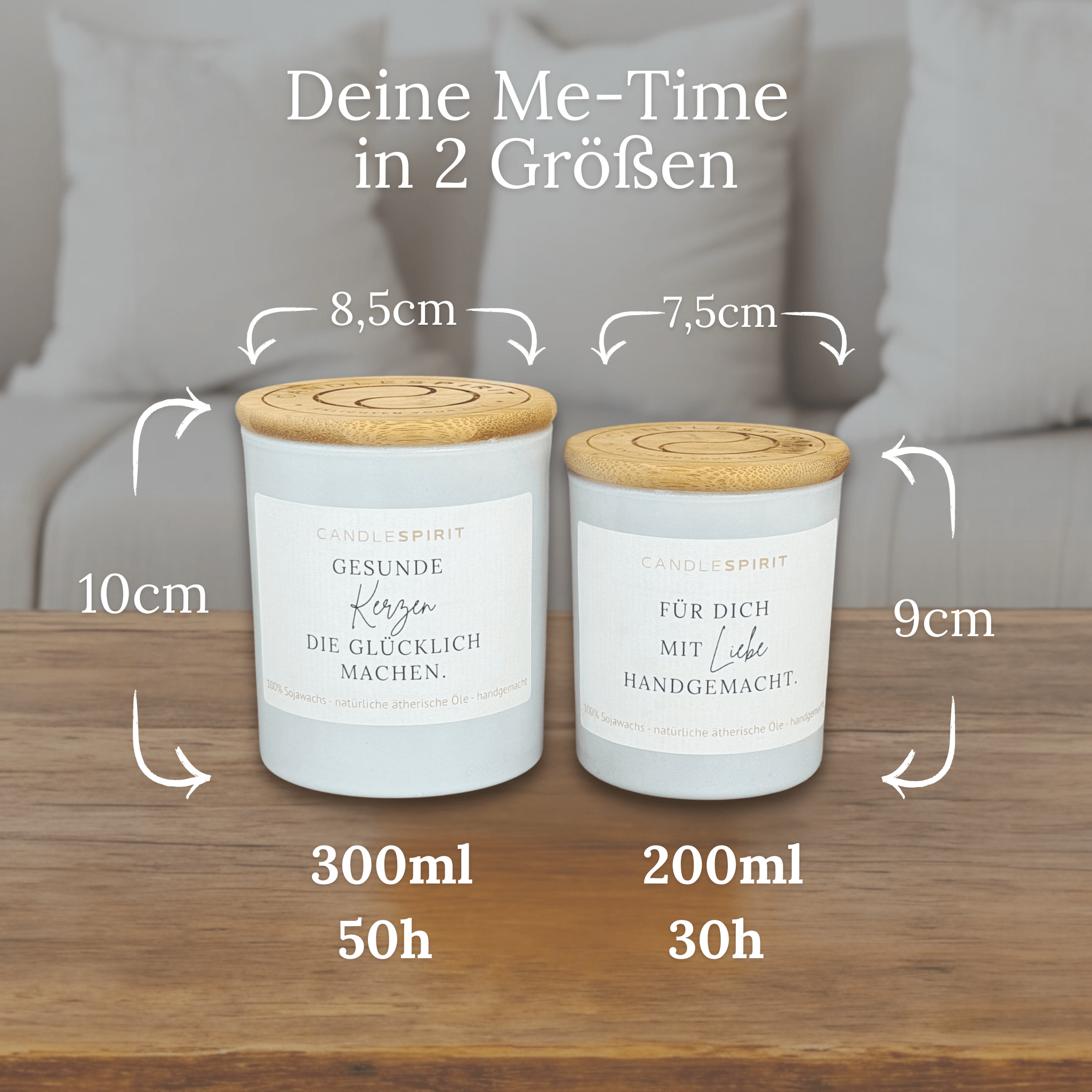 Duftkerze "Time to Shine!" mit reinen ätherischen Öle & Audio-Meditation in 2 Größen: 30h und 50h Brennfreude