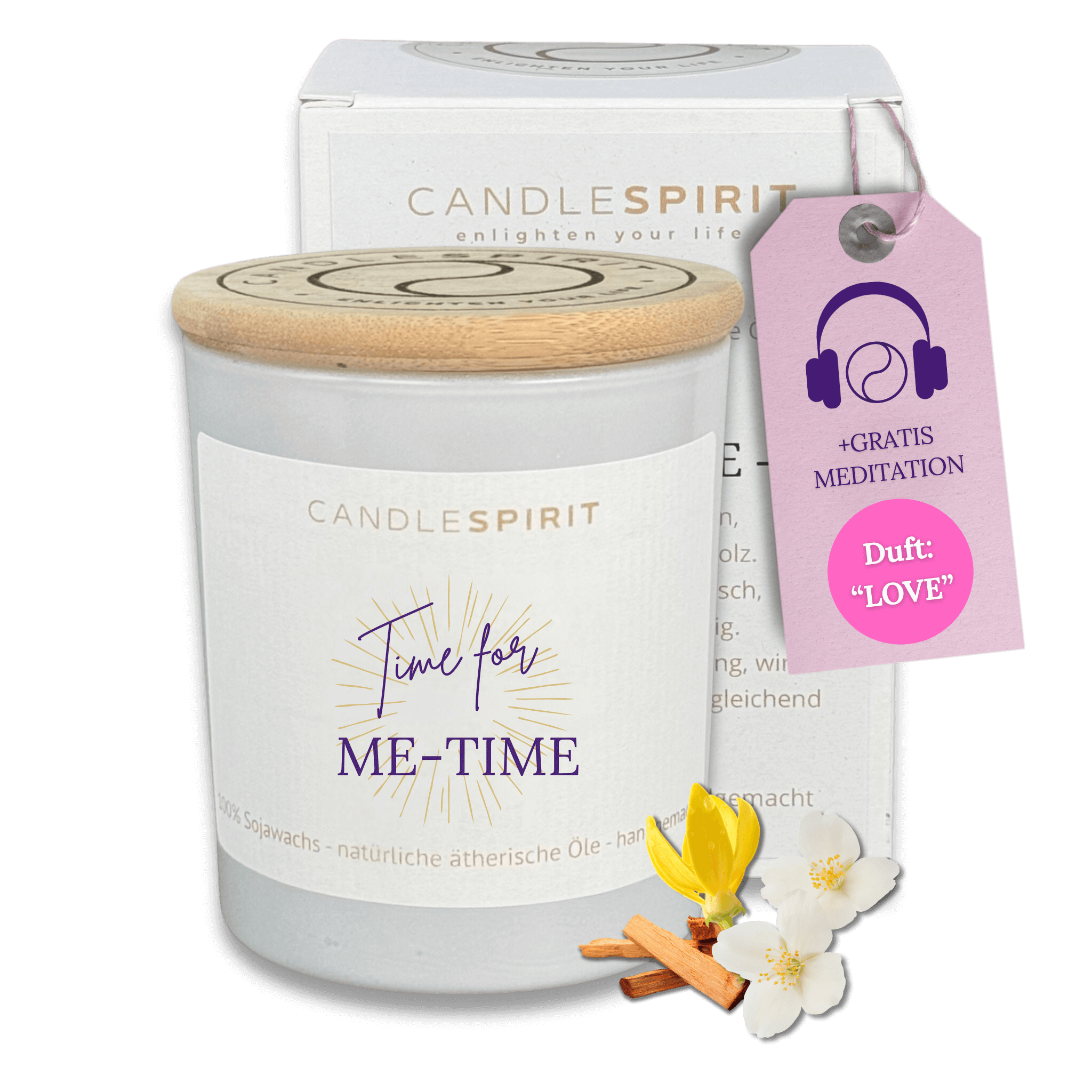 "Time for Me-Time" | Aromatherapie Duftkerze mit Gratis Meditation