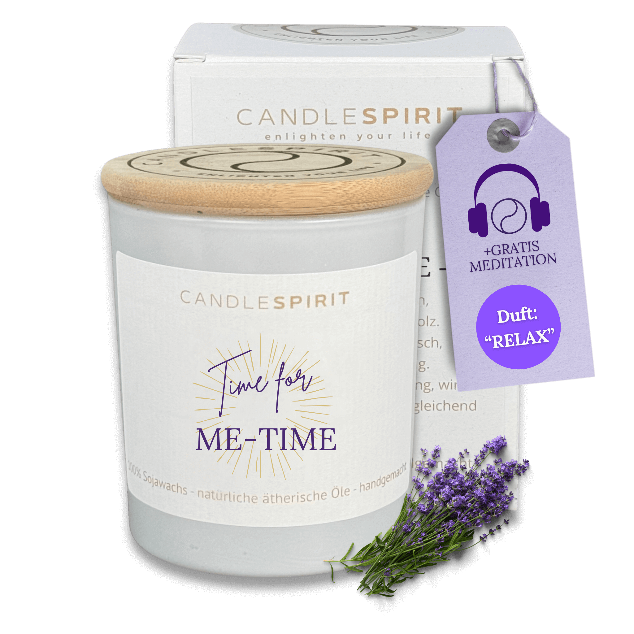 "Time for Me-Time" | Aromatherapie Duftkerze mit Gratis Meditation