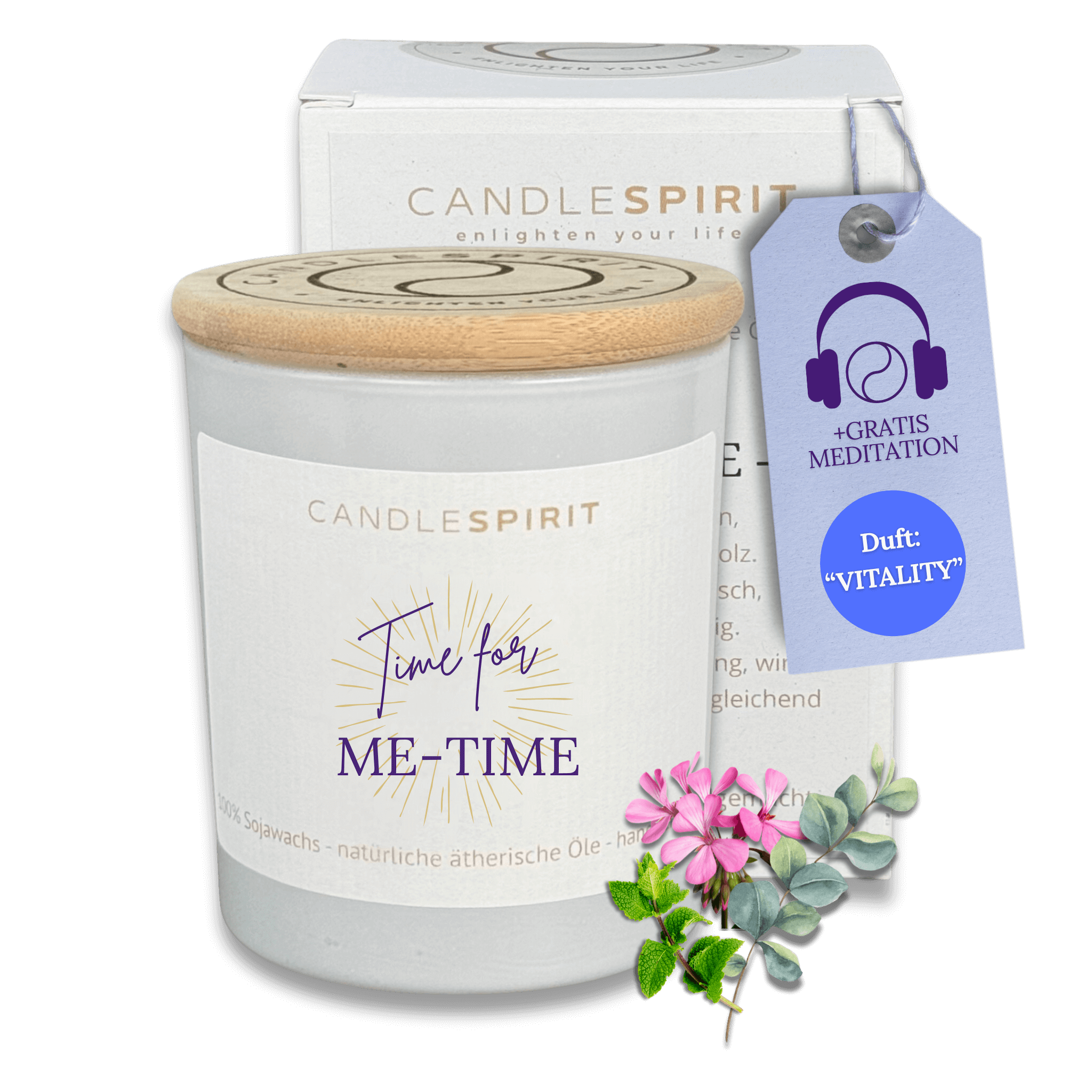 "Time for Me-Time" | Aromatherapie Duftkerze mit Gratis Meditation