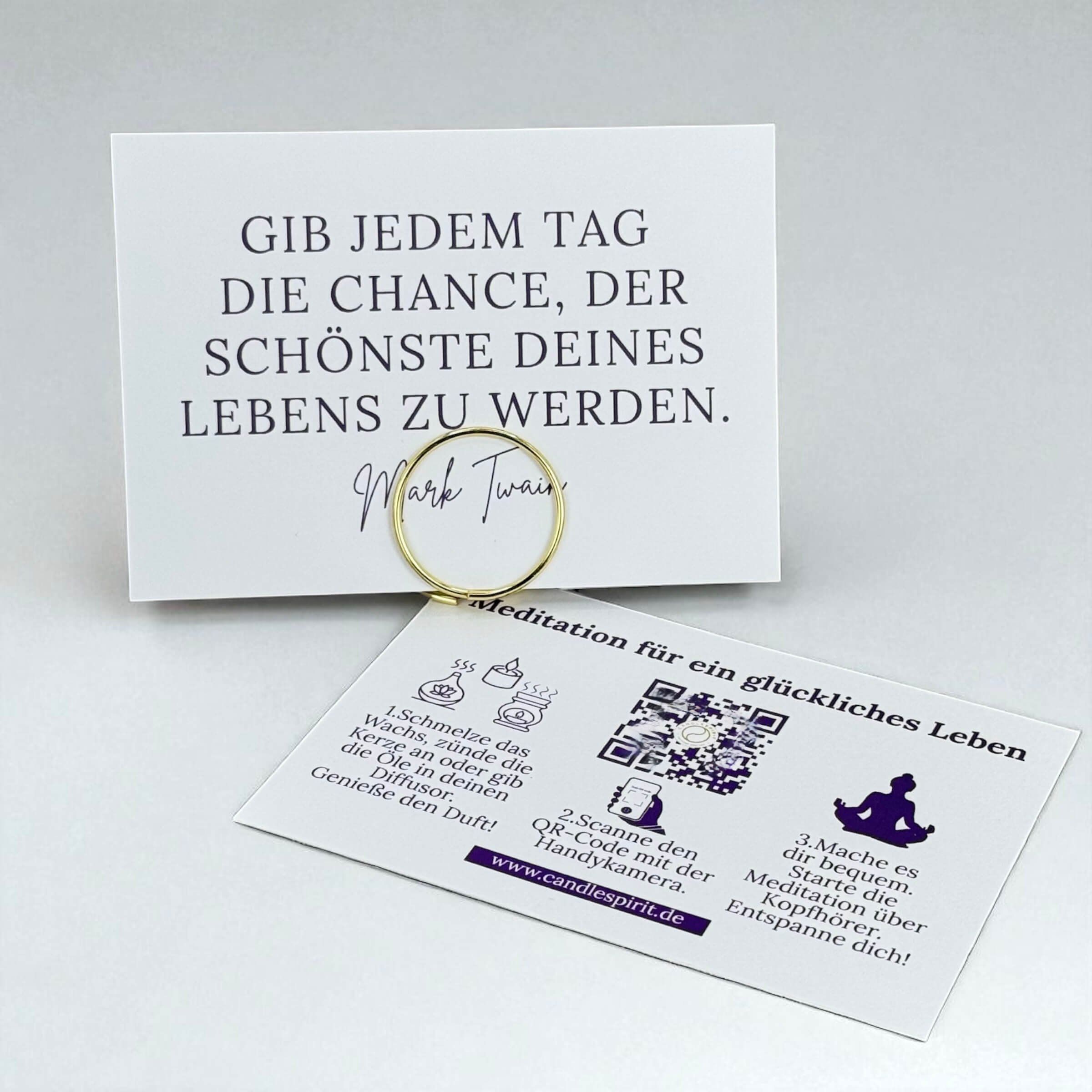 Grusskarte "Die Welt ist schön, weil du mit drauf bist!" & Meditation für Lebensfreude