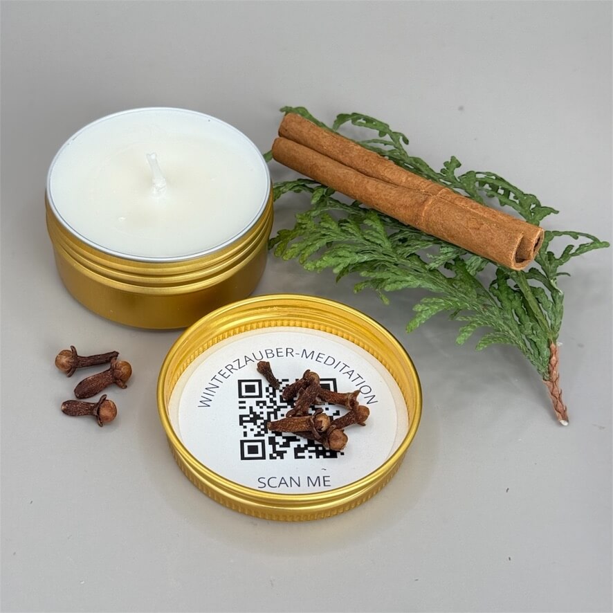 Reise Duftkerze mit ätherischen Ölen und Audio Meditation