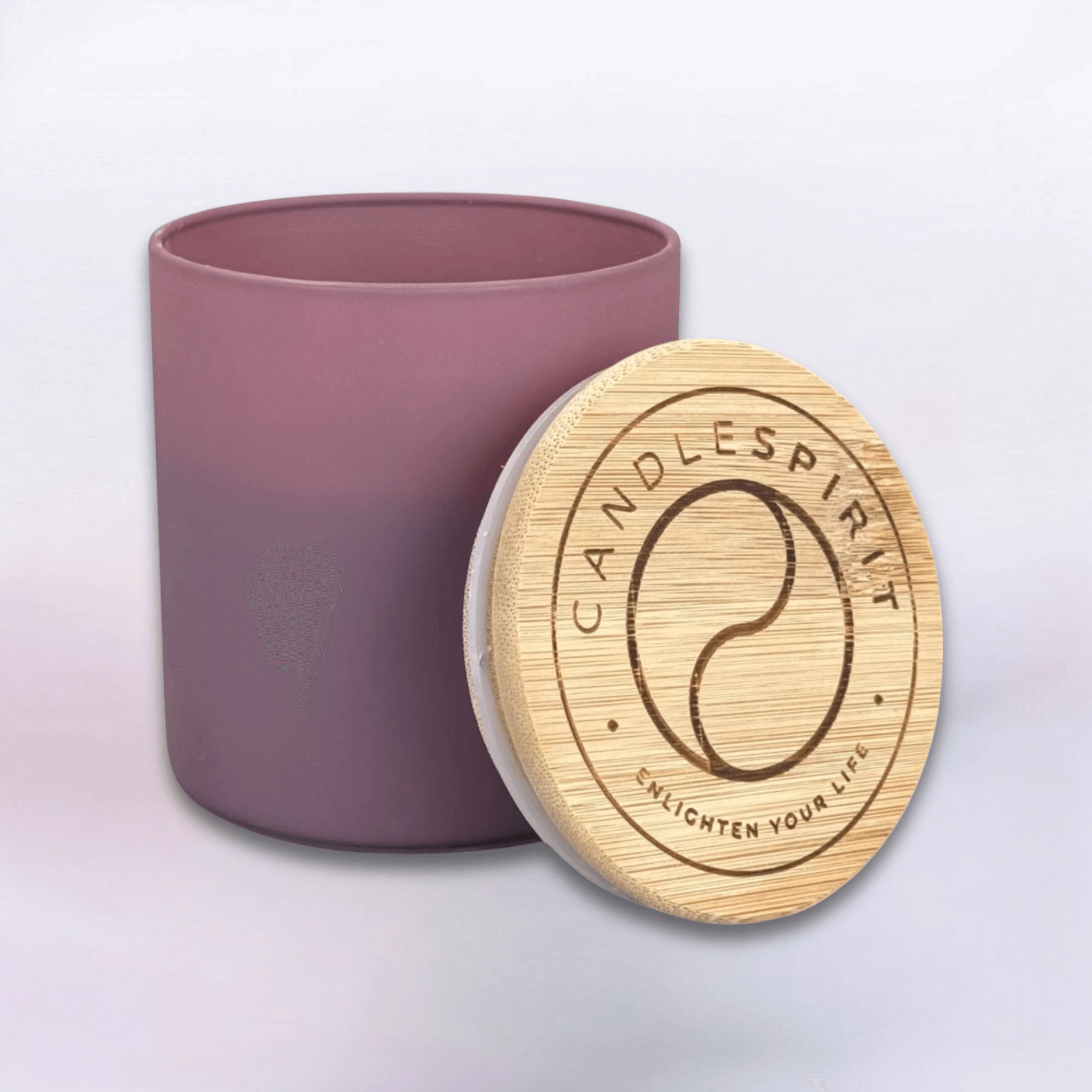 Duftkerze Lila mit dem Duft "JOY OF LIFE" aus ätherischen Ölen & Audio-Meditation | 60h Brennfreude