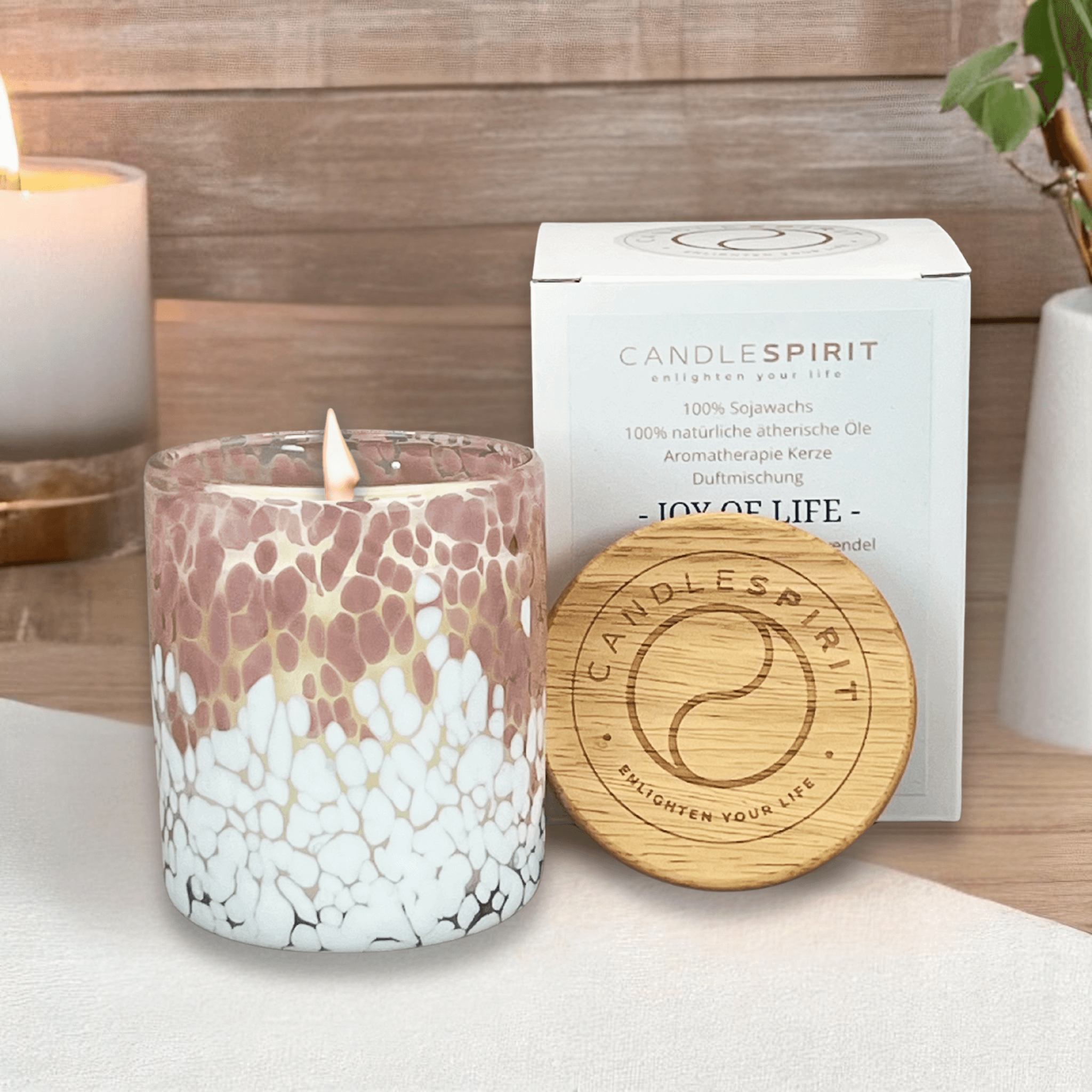 SUMMERLOVE Rose-Dots | Die Duftkerze für stilvolle Sommerabende | Bio-Sojawachs & reine ätherische Öle Citronella und Lemongrass | 50h