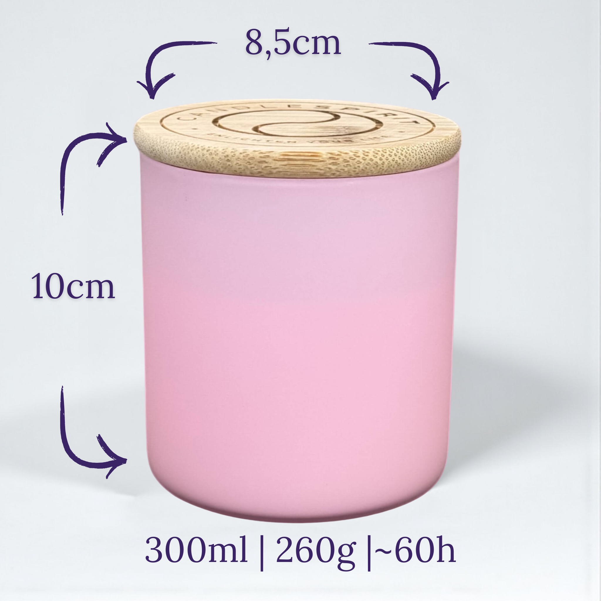 Duftkerze Rosé mit dem Duft "JOY OF LIFE" aus Orangen & Rosmarin 60h Brennfreude & Audio-Meditation