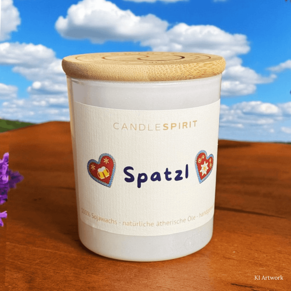 CANDLESPIRIT Audio-Kerze Spatzl AI Artwork