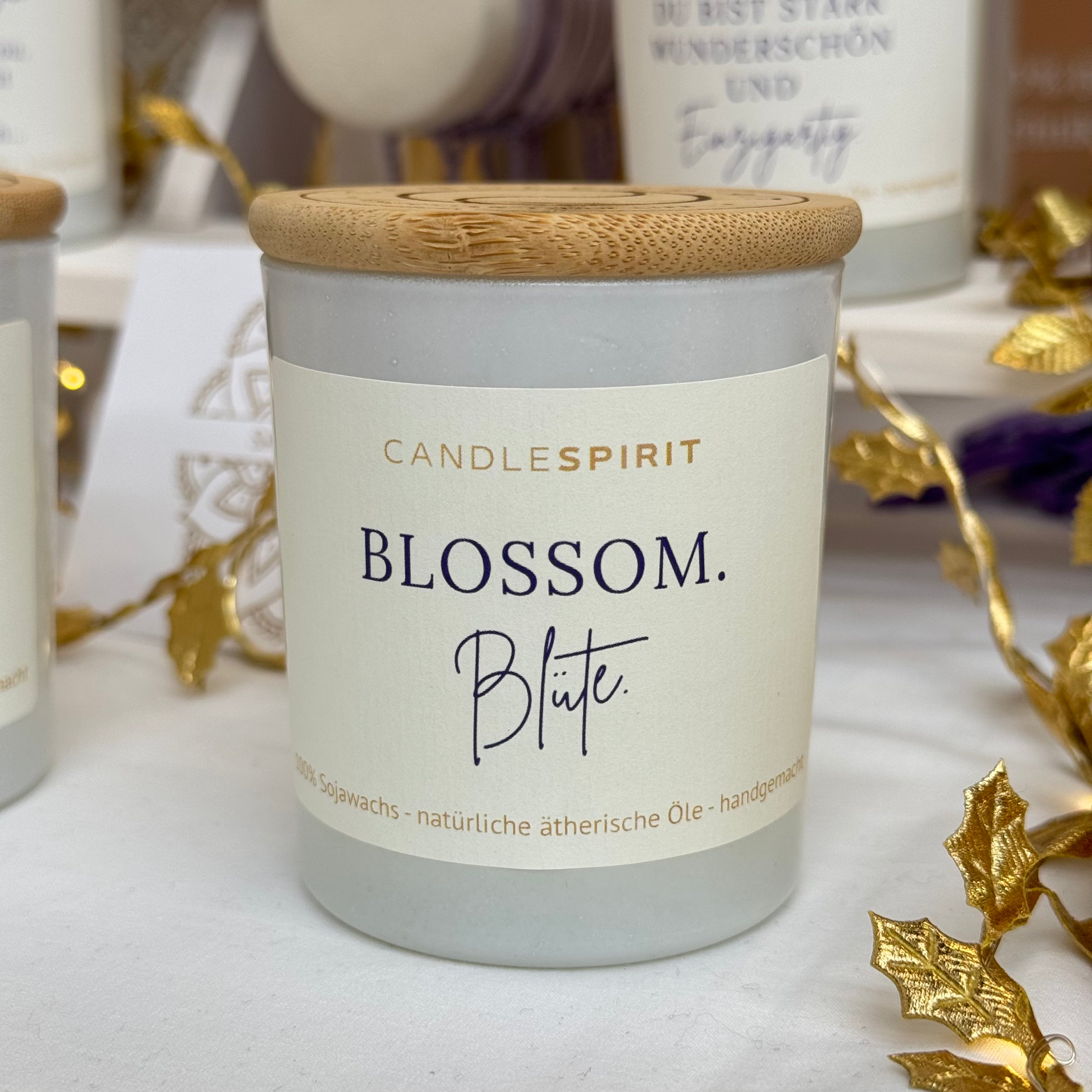 Duftkerze "BLOSSOM" riecht geheimnisvoll-floral & Audio-Meditation | ca. 30h Brenndauer