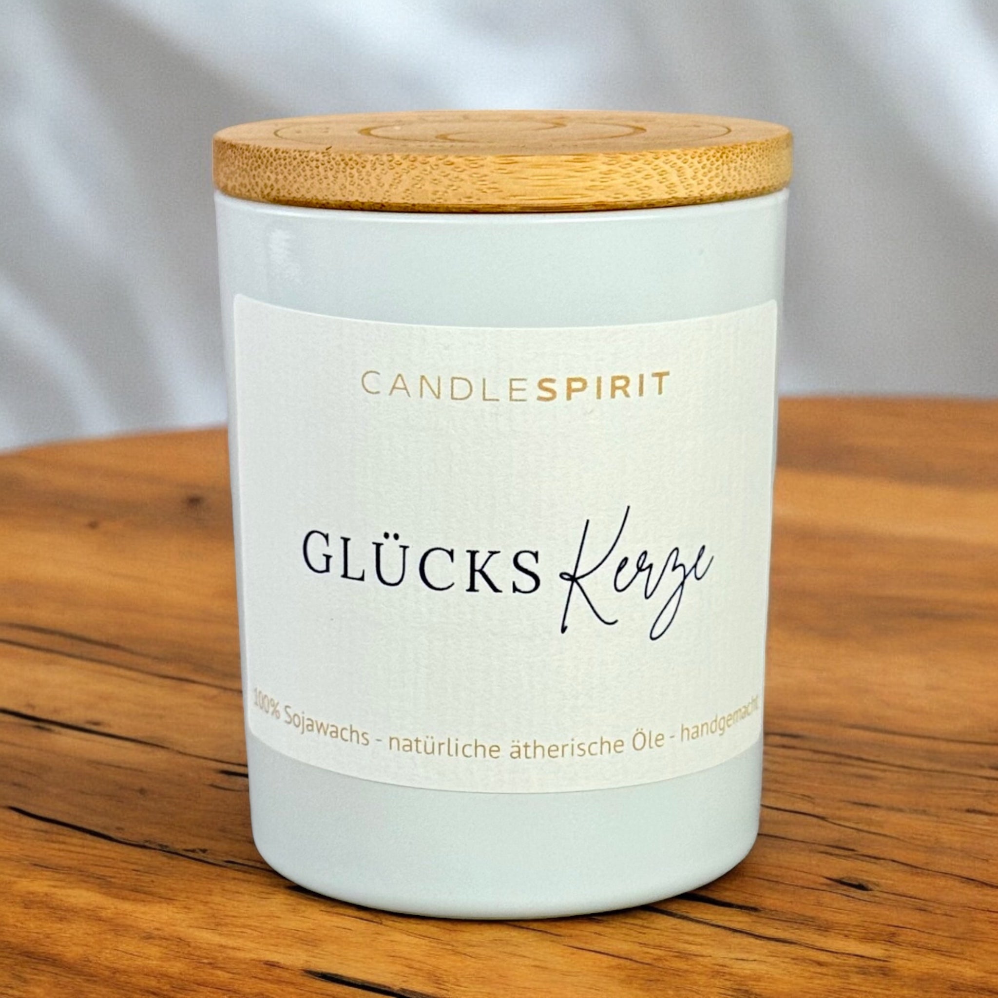"Glückskerze" | Aromatherapie Duftkerze mit Gratis Meditation | reine ätherische Öle | Bio-Sojawachs