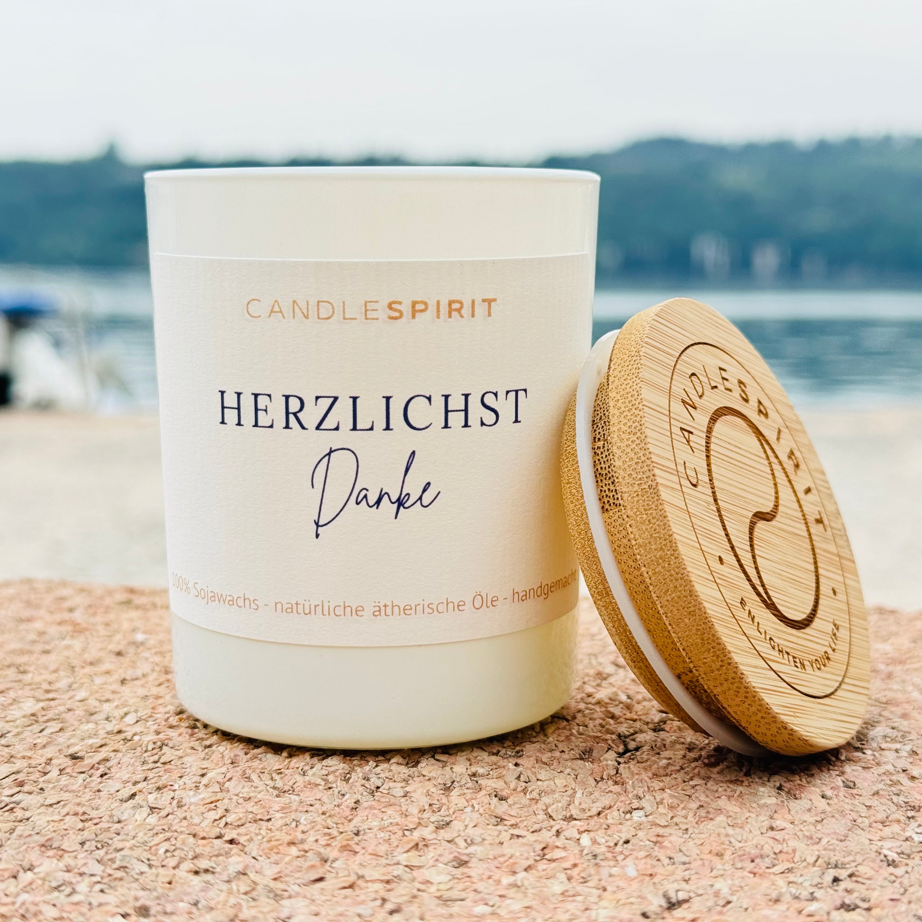 "Herzlichst Danke!" | | Aromatherapie Duftkerze | reine ätherische Öle, Bio-Sojawachs & Gratis-Meditation