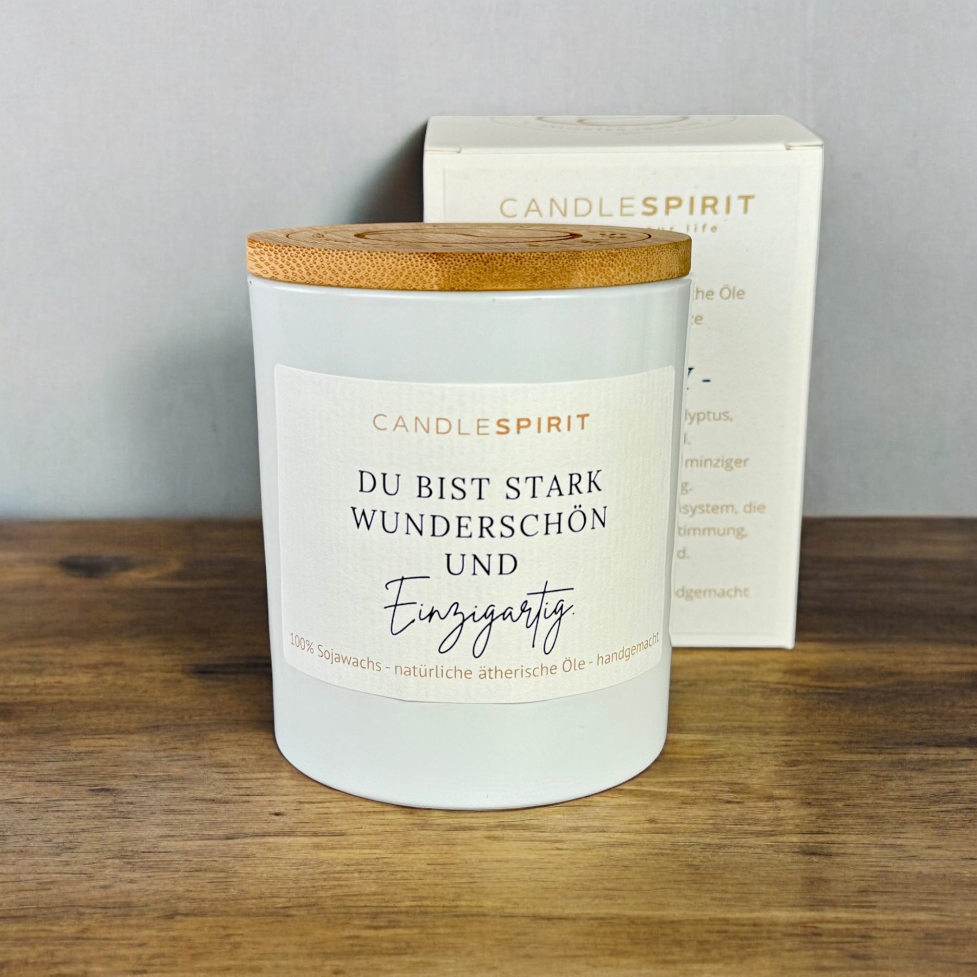 Kerze "Du bist stark, wunderschön und einzigartig" Bild 1