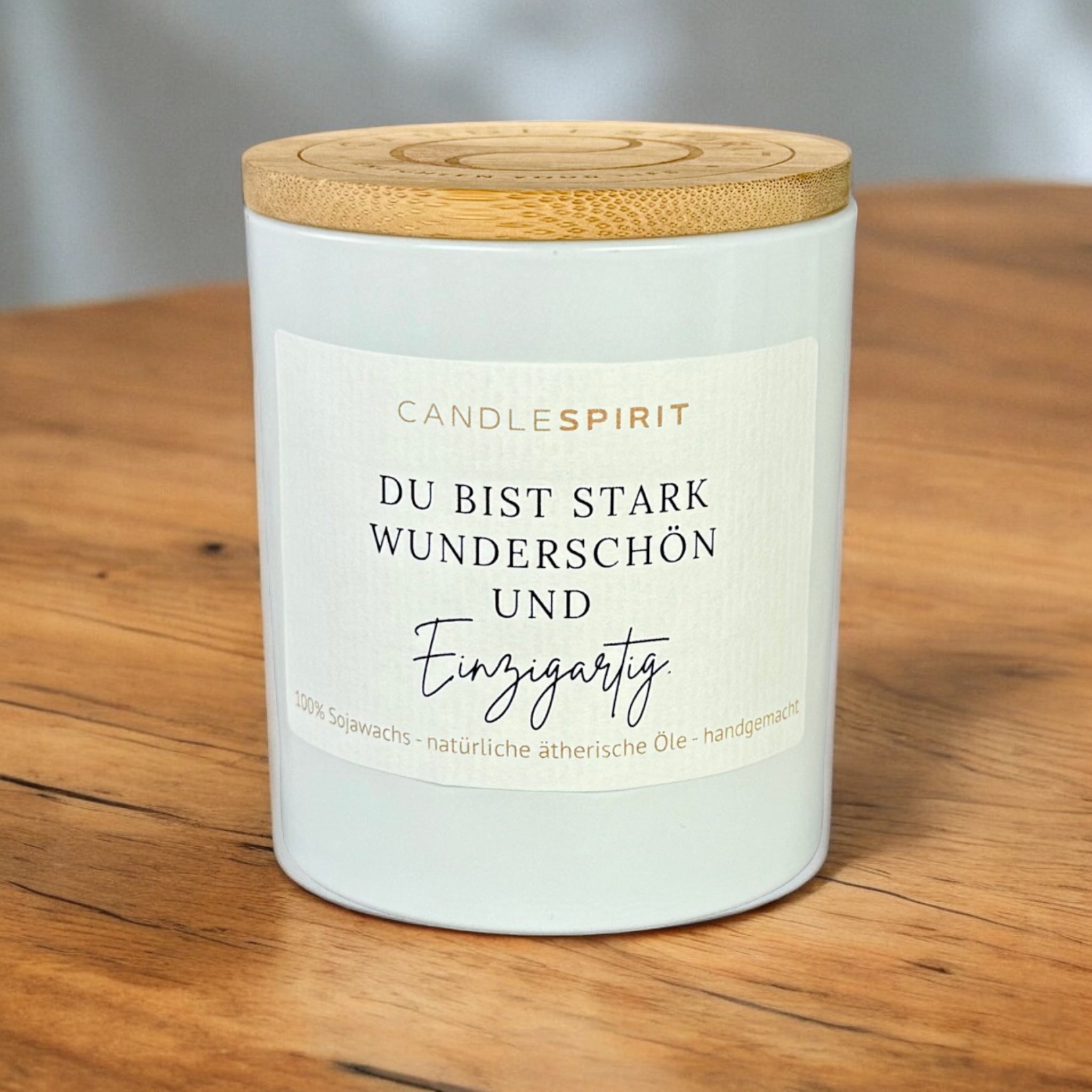 Kerze "Du bist stark, wunderschön und einzigartig" Bild 3