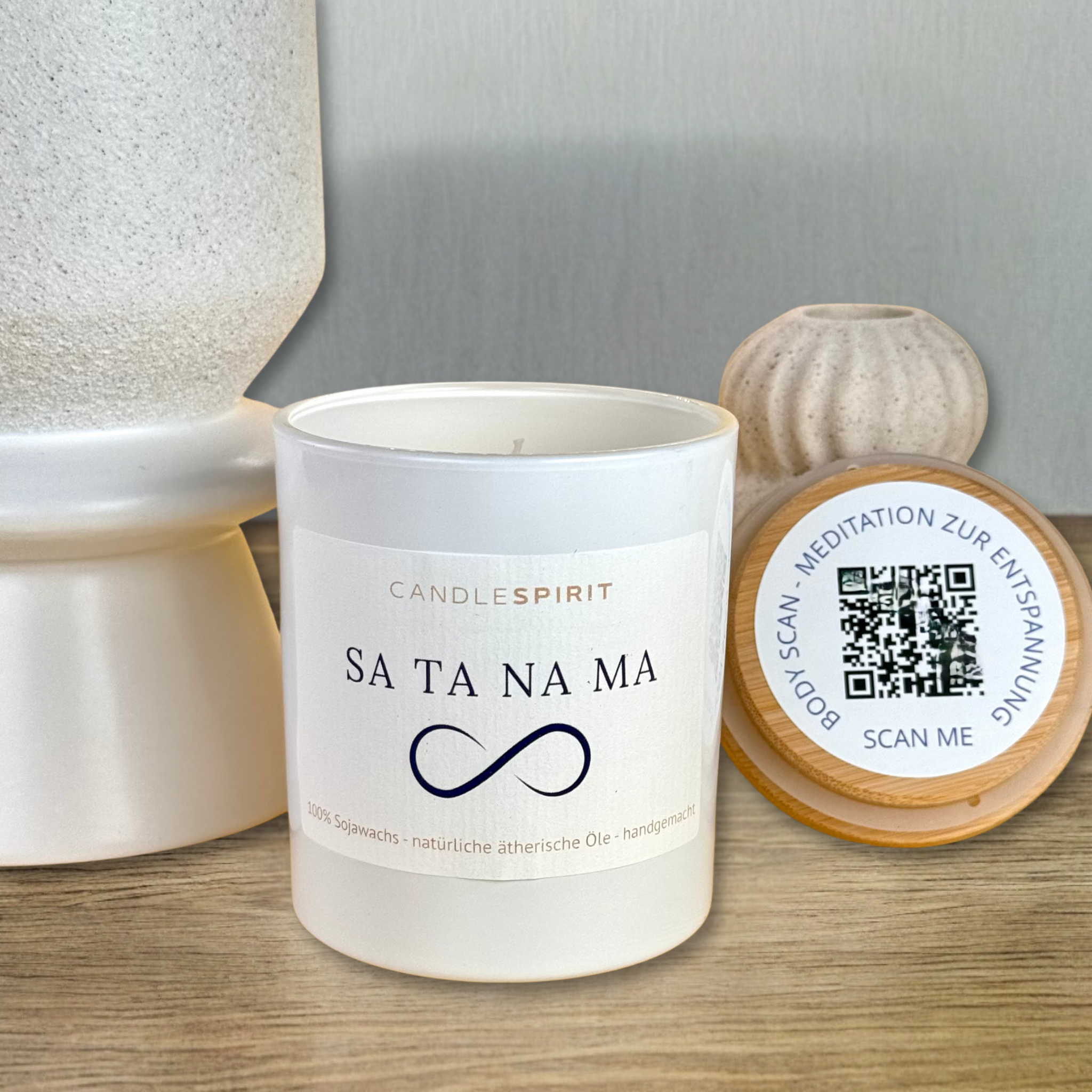 "SA TA NA MA" | Aromatherapie Duftkerze mit Gratis Meditation | Bio-Sojawachs | reine ätherische Öle