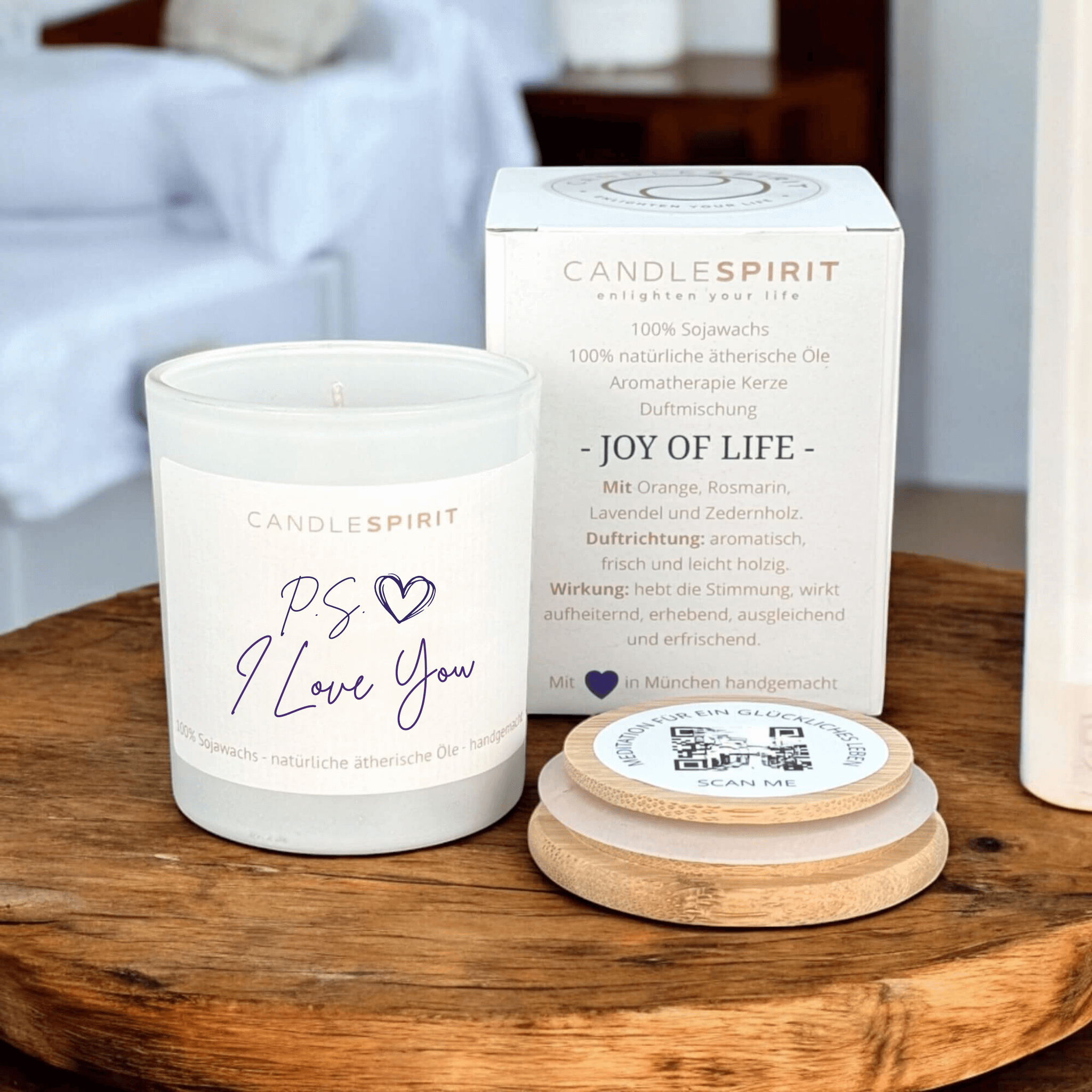 CANDLESPIRIT Duftkerze "P.S. I Love you" | reine ätherische Öle & Gratis-Meditation Ansicht 2