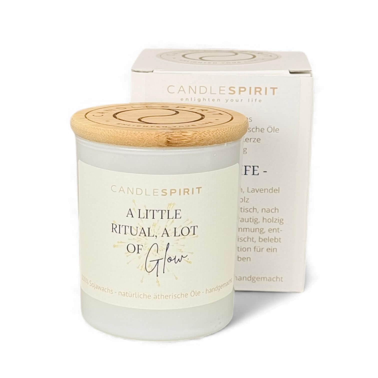 "A little ritual, a lot of glow" | Aromatherapie Duftkerze mit Audio Meditation