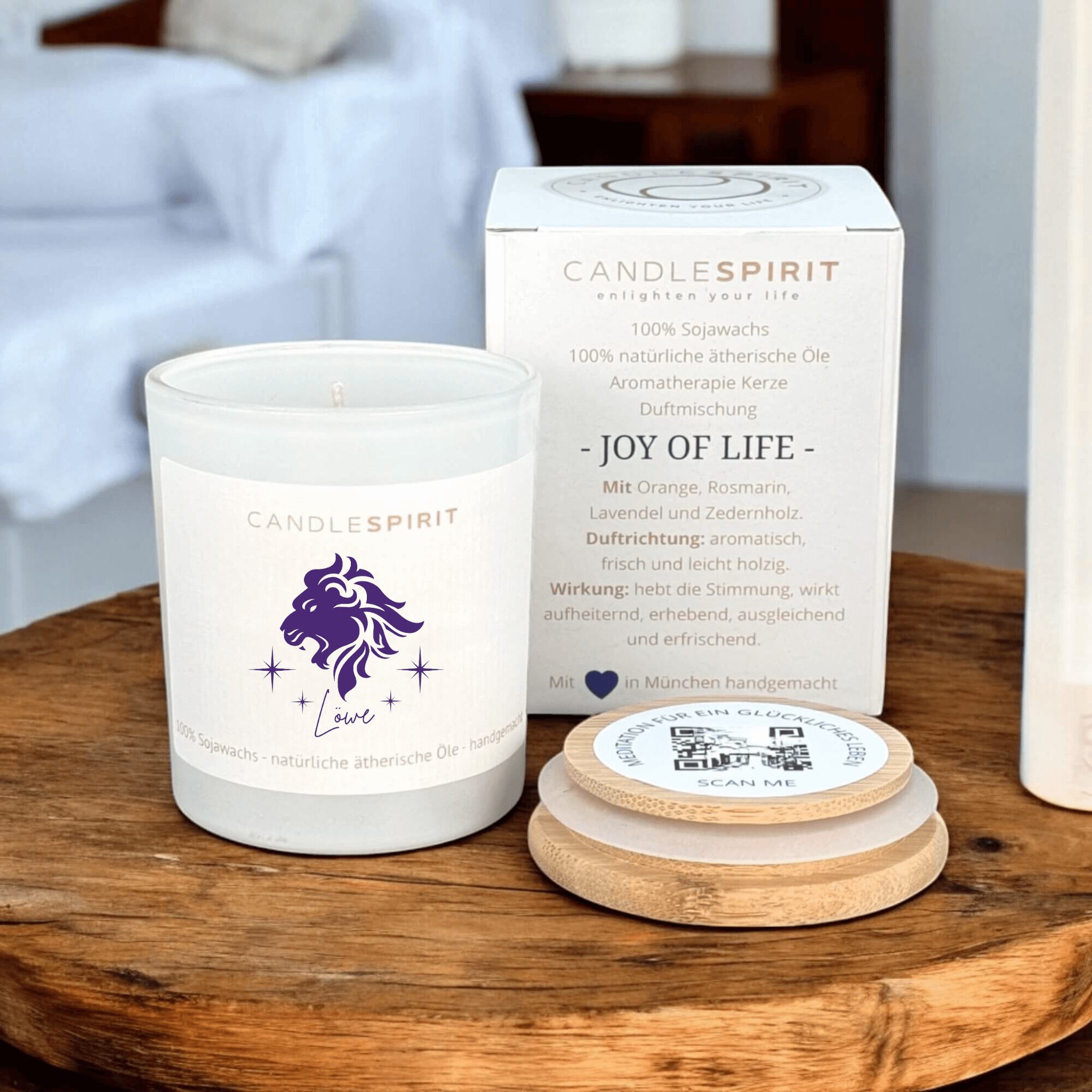 Sternzeichen "Löwe" |  Aromatherapie Duftkerze mit Meditation
