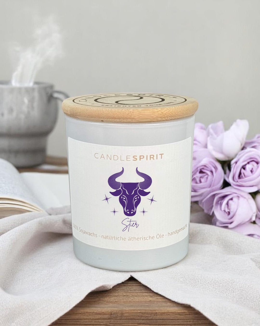 Sternzeichen "Stier" | Aromatherapie Duftkerze mit Meditation