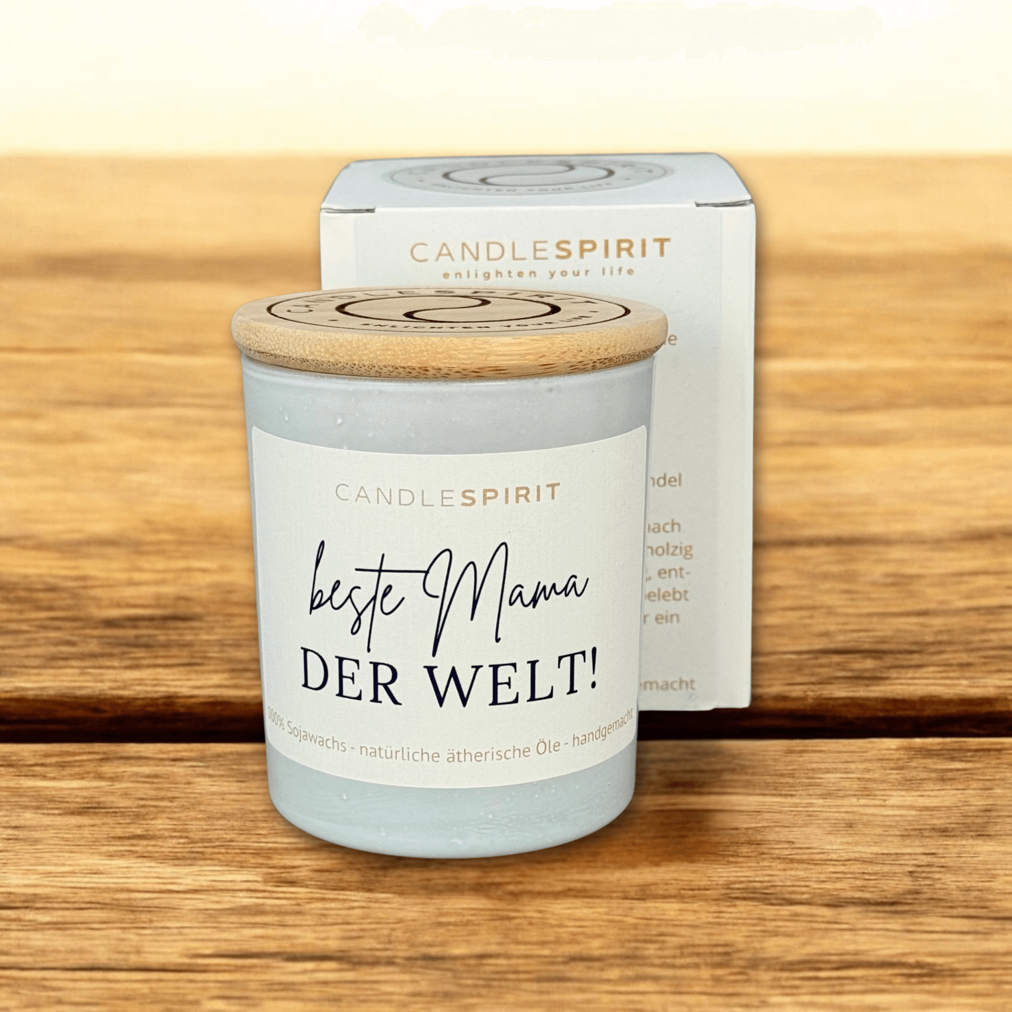"Beste Mama der Welt!" | Aromatherapie Duftkerze mit Gratis Meditation