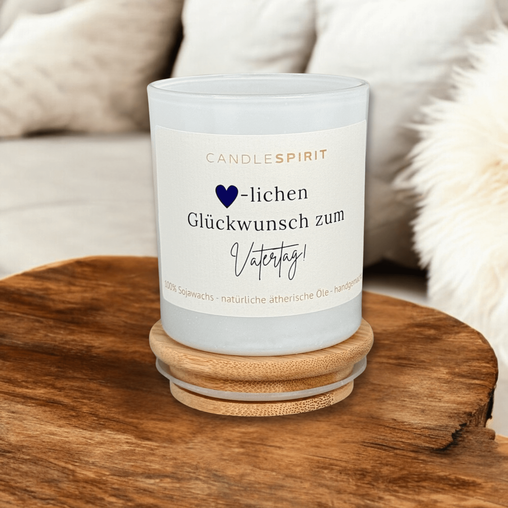 "🖤-lichen Glückwunsch zum Vatertag" | Aromatherapie Duftkerze mit Gratis Meditation