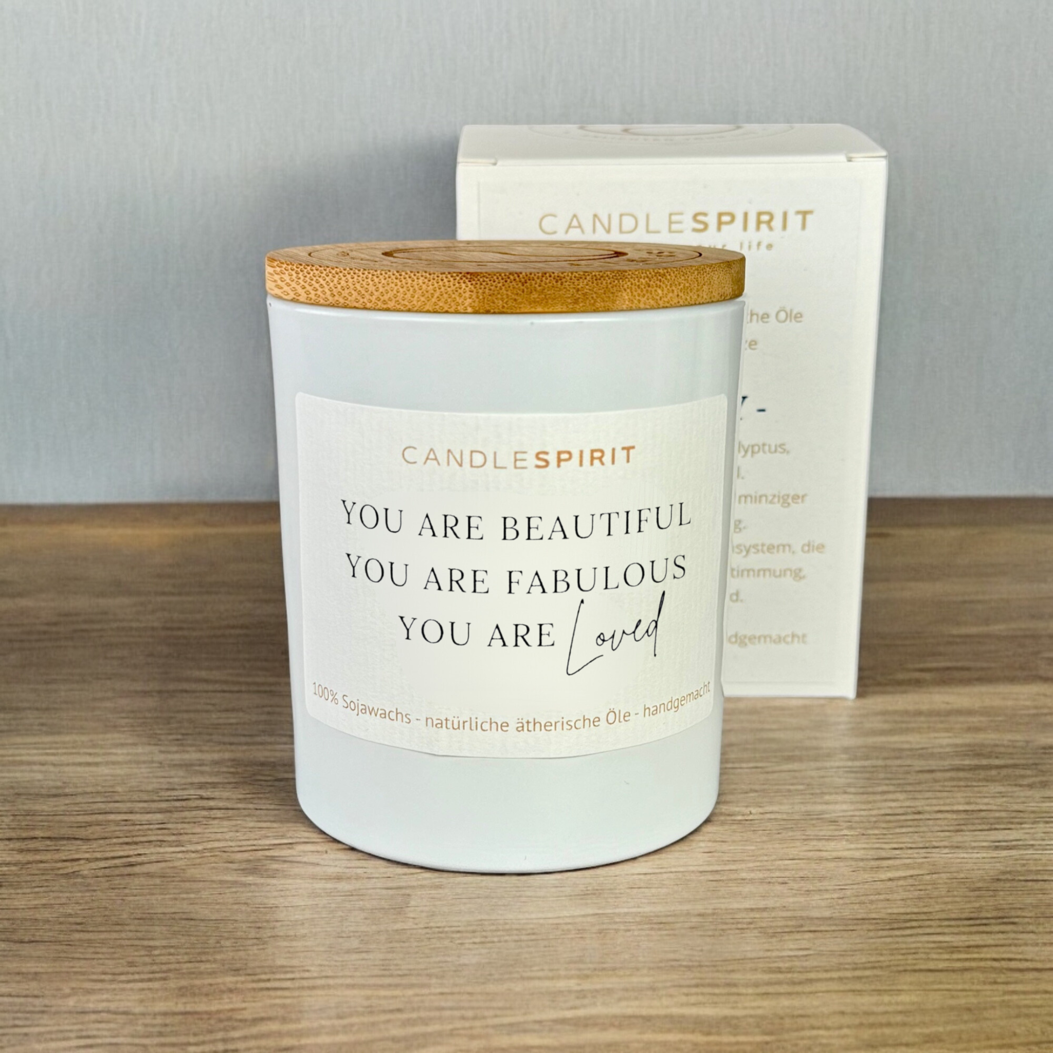 Aromatherapie Kerze "You are beautiful, you fabulous, you are loved" Ansicht 2