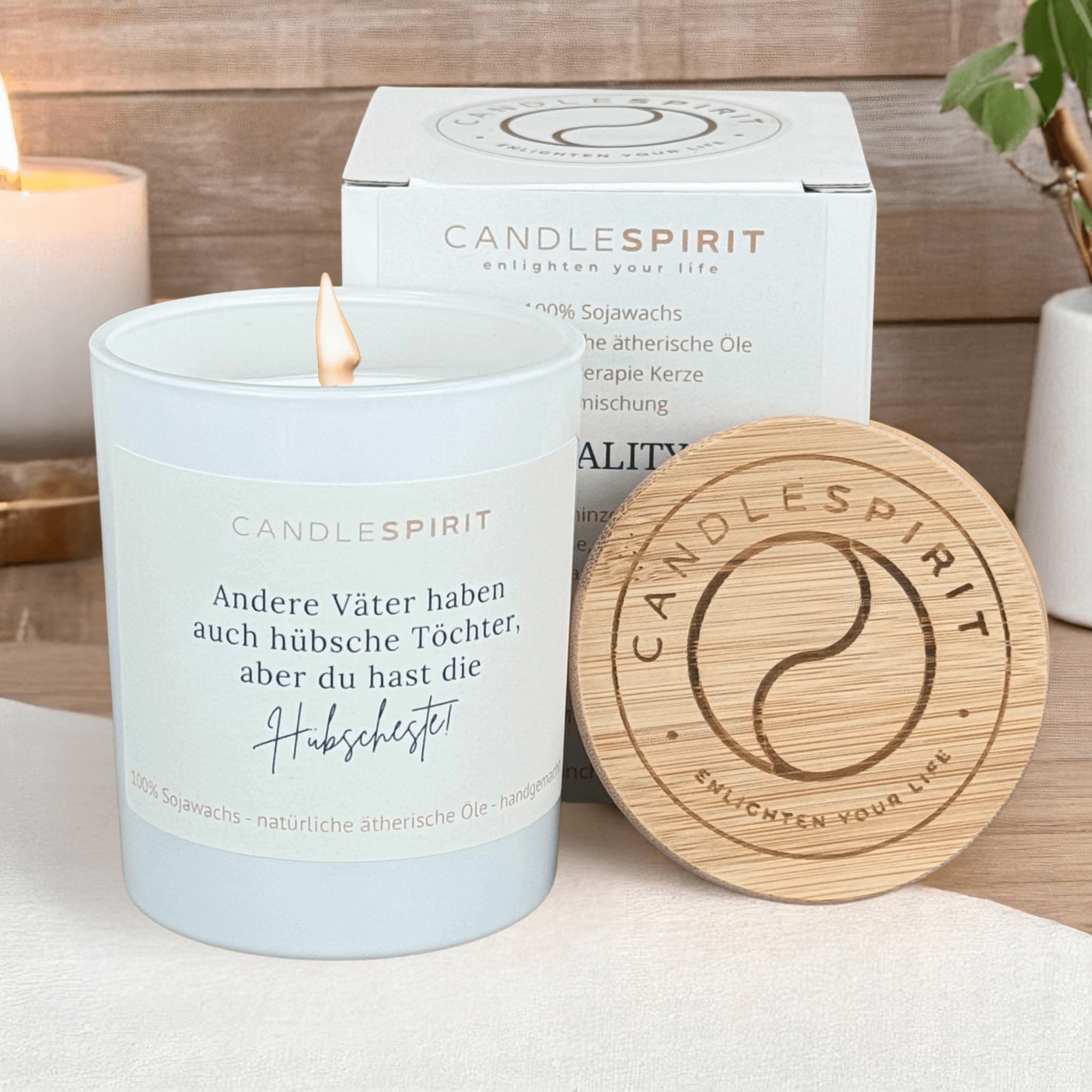 "Andere Väter haben auch hübsche Töchter, aber du hast die Hübscheste!" | Aromatherapie Duftkerze mit Gratis Meditation